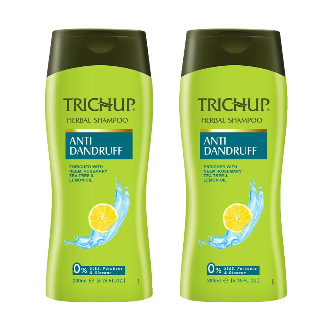 TRICHUP Anti Dandruff Herbal Shampoo with Neem, Tea Tree & Rosemary | Fights Dandruff, Itchy Scalp, Hair Fall & Controls Flaking