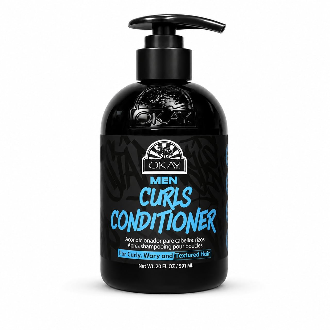 OKAY Mens Curls Conditioner 20 oz  Hydrating Conditioner for Curly, Wavy & Textured Hair, Moisturizing, Detangling & Frizz Cont