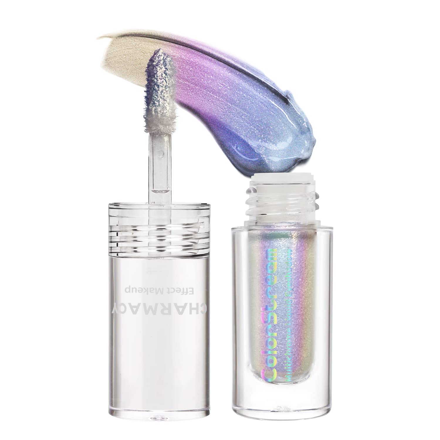 CHARMACY Chameleon Glitter Eyeshadow, Liquid Shimmer Sparkle High Pigment Duochrome Eye Shadow, Long-Lasting With No Creasing Ey