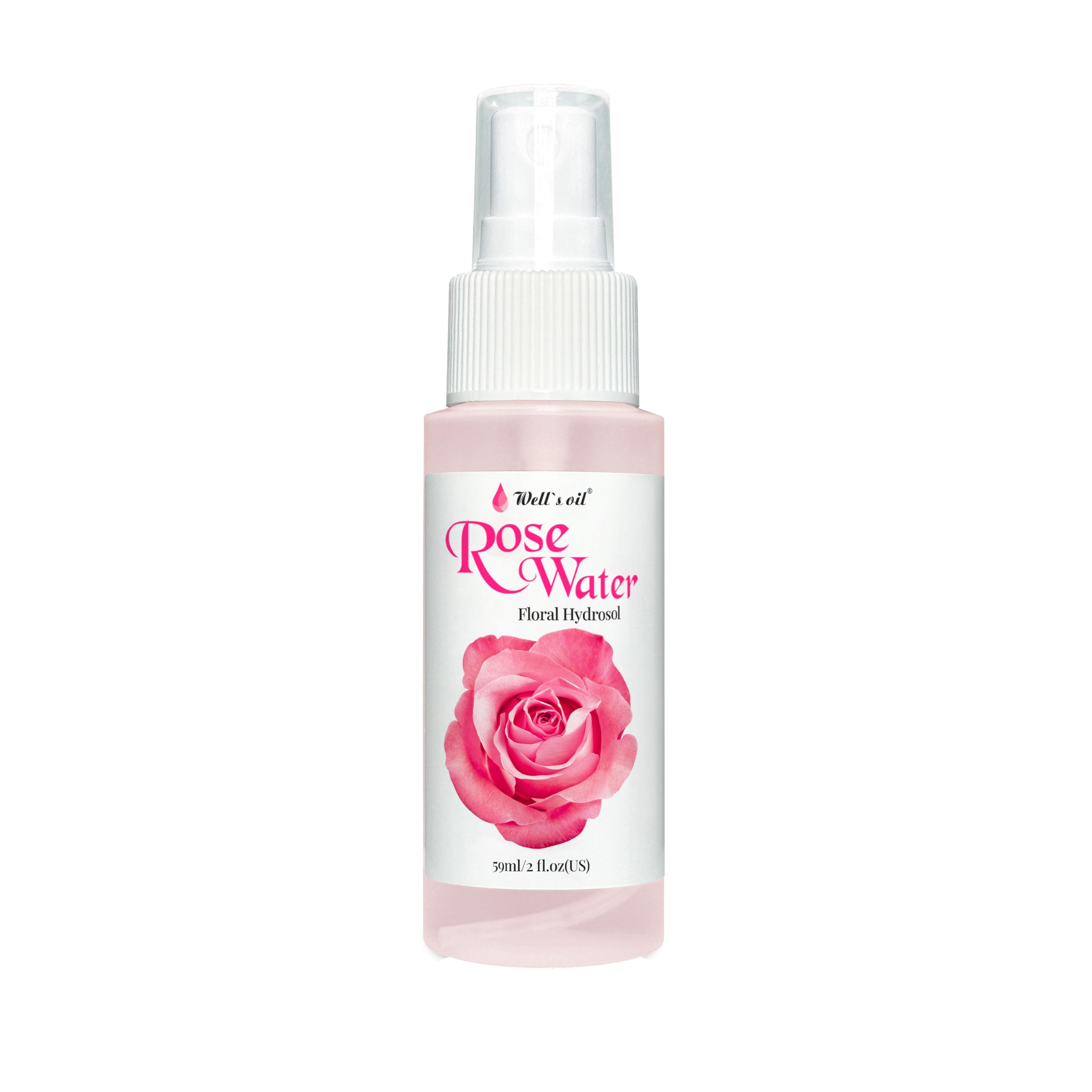 Wells Rose Water Mist Spray | 2 fl. oz. | 100% Natural | Hydrating & Soothing | For Skin & Hair Care