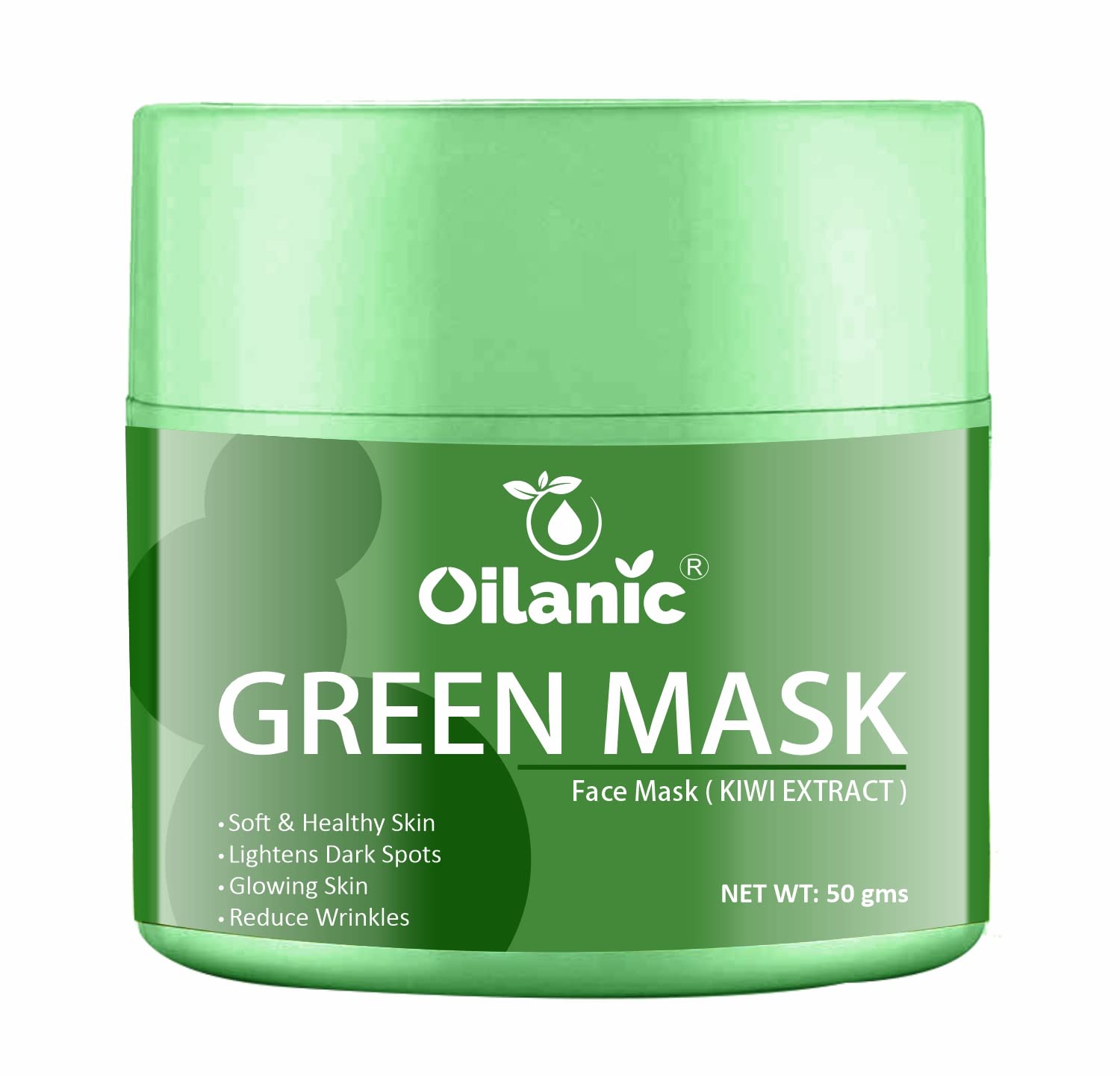 Oilanic Green Mask With Kiwi Extract For Men And Women (Pack Of 1, Each 50 Grams)|Deep Cleansing Hydrating And Skin Brightening 