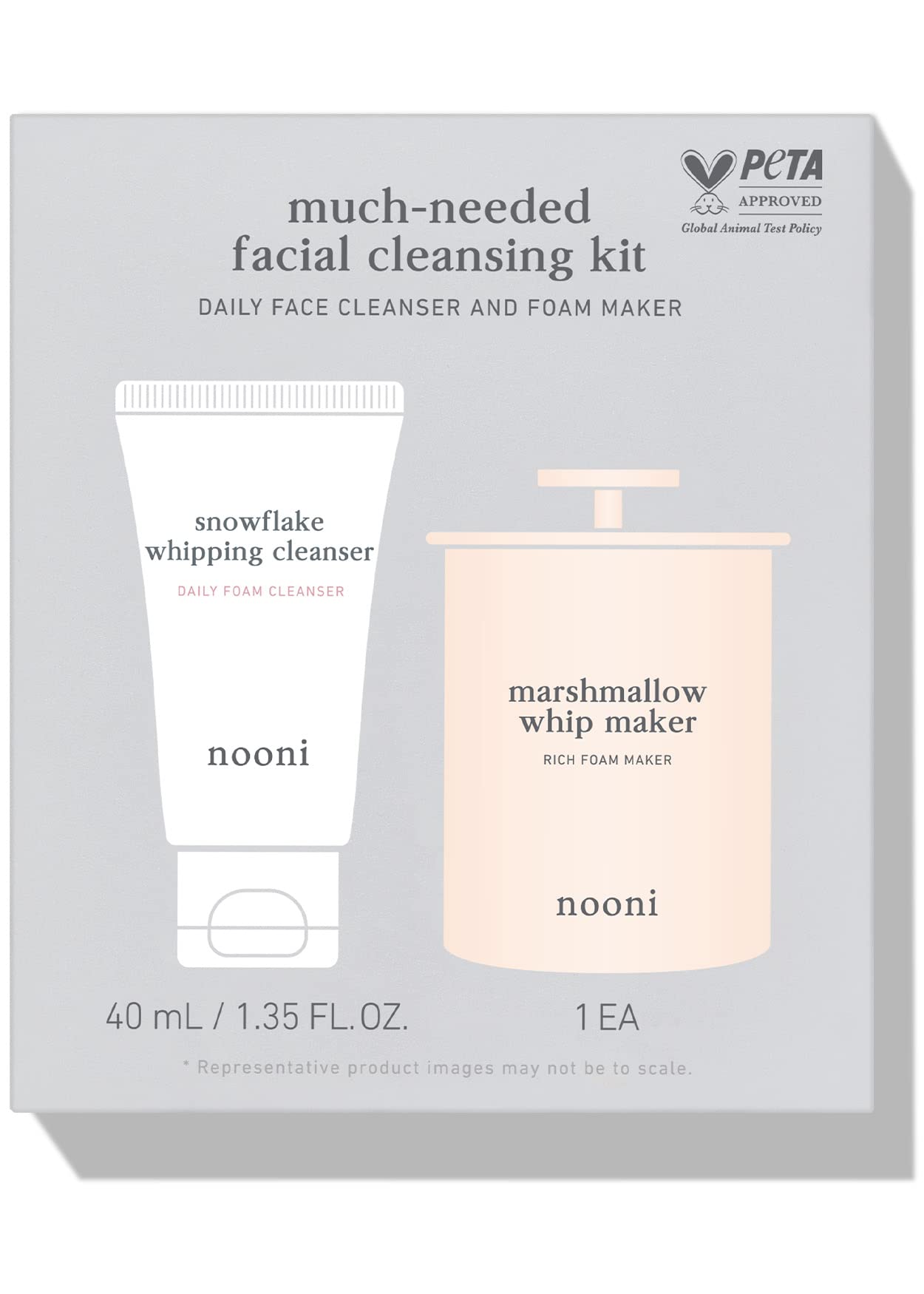 Nooni 2-In-1 Much Needed Facial Cleansing Kit - Whip Maker  Face Cleanser Gift, Gift Set, Foam Maker, Remove Impurities, Daily R
