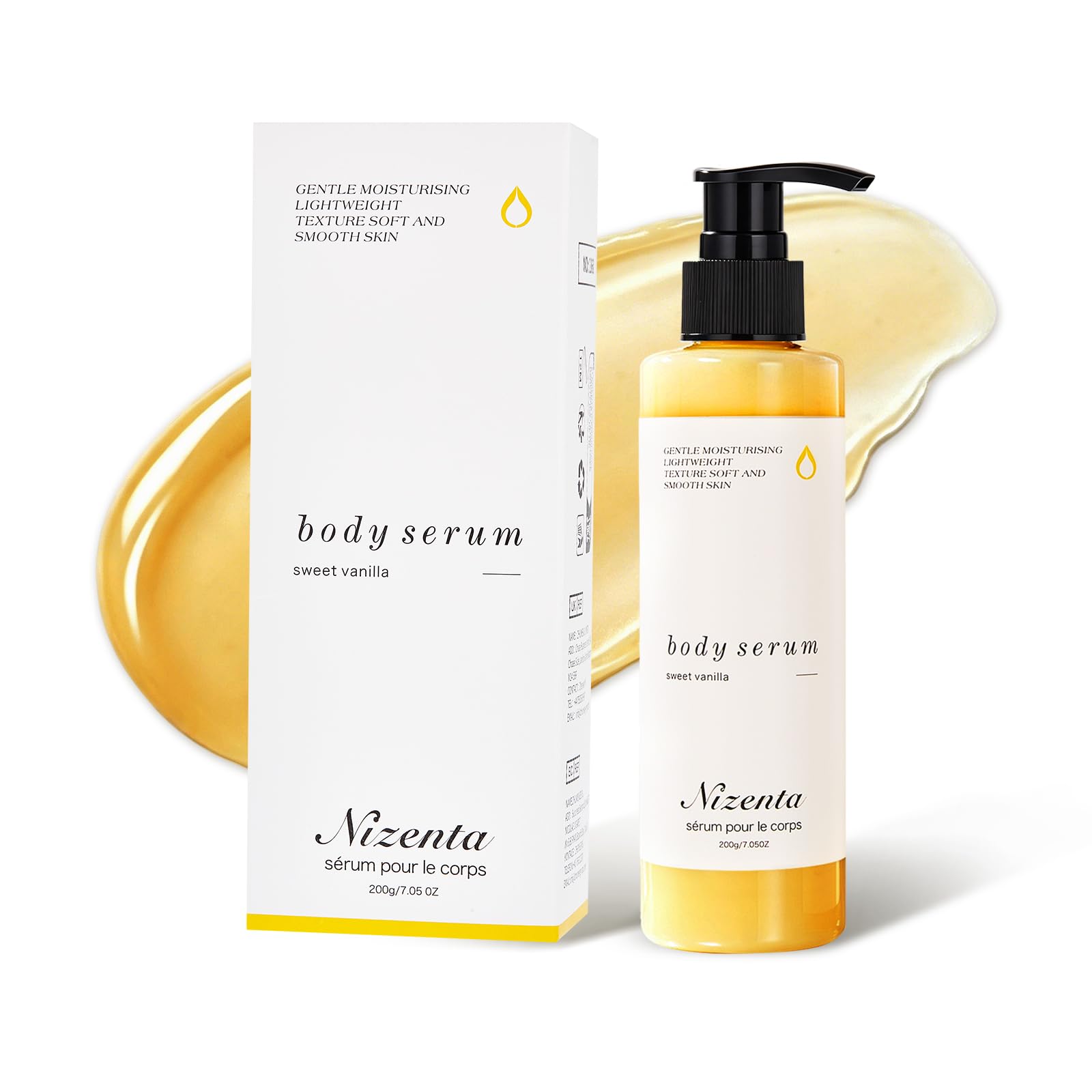 NIZENTA Body Serum, Body Moisturizing Serum with Avocado Oil, Castor Oil, Coconut and Lavender Oil, Deeply Nourishing Lightweigh