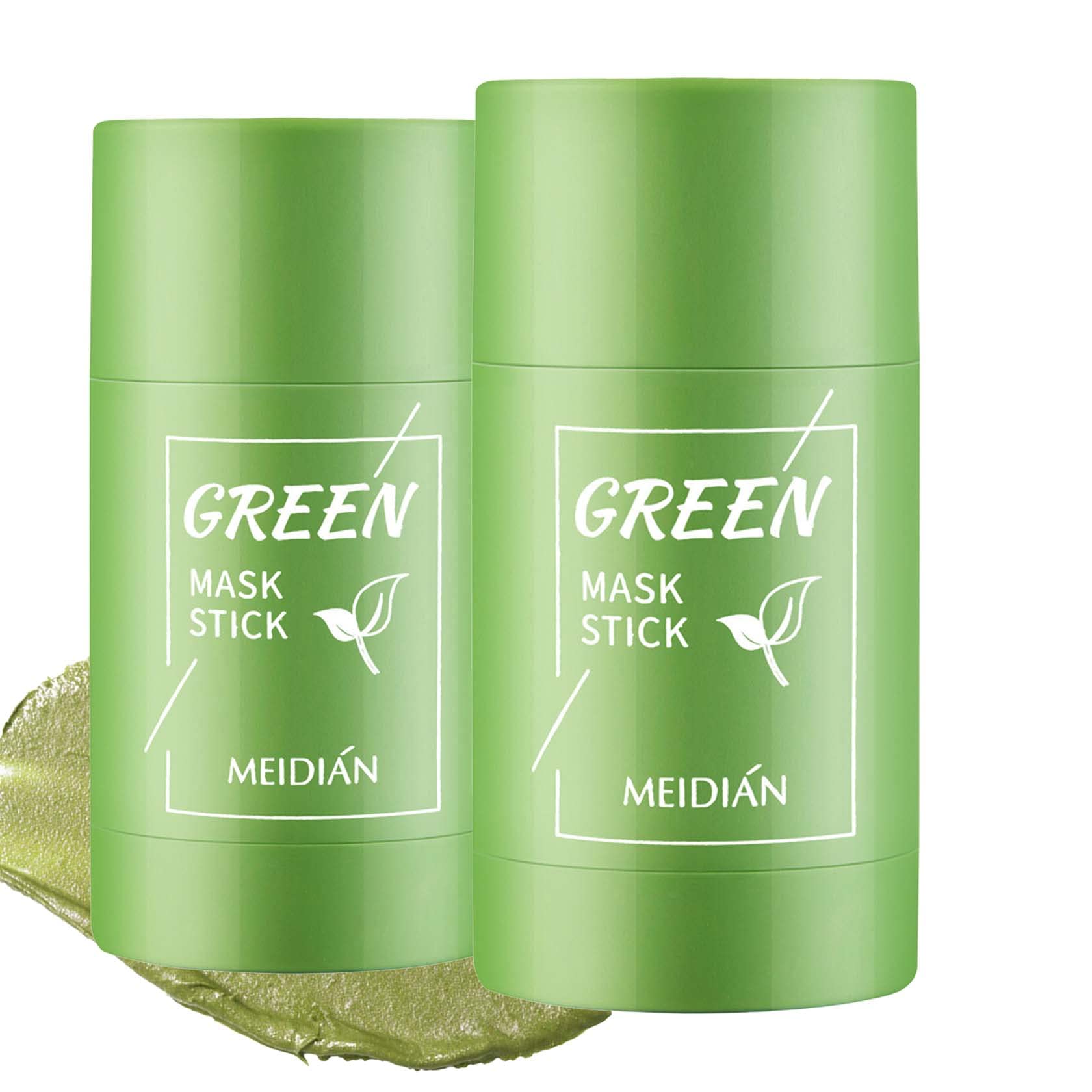Fusang 2Pcs Green Tea Mask Stick for Face Moisturizing Green Mask Stick with Green Tea Extract,Deep Pore Cleansing,Oil Control,R