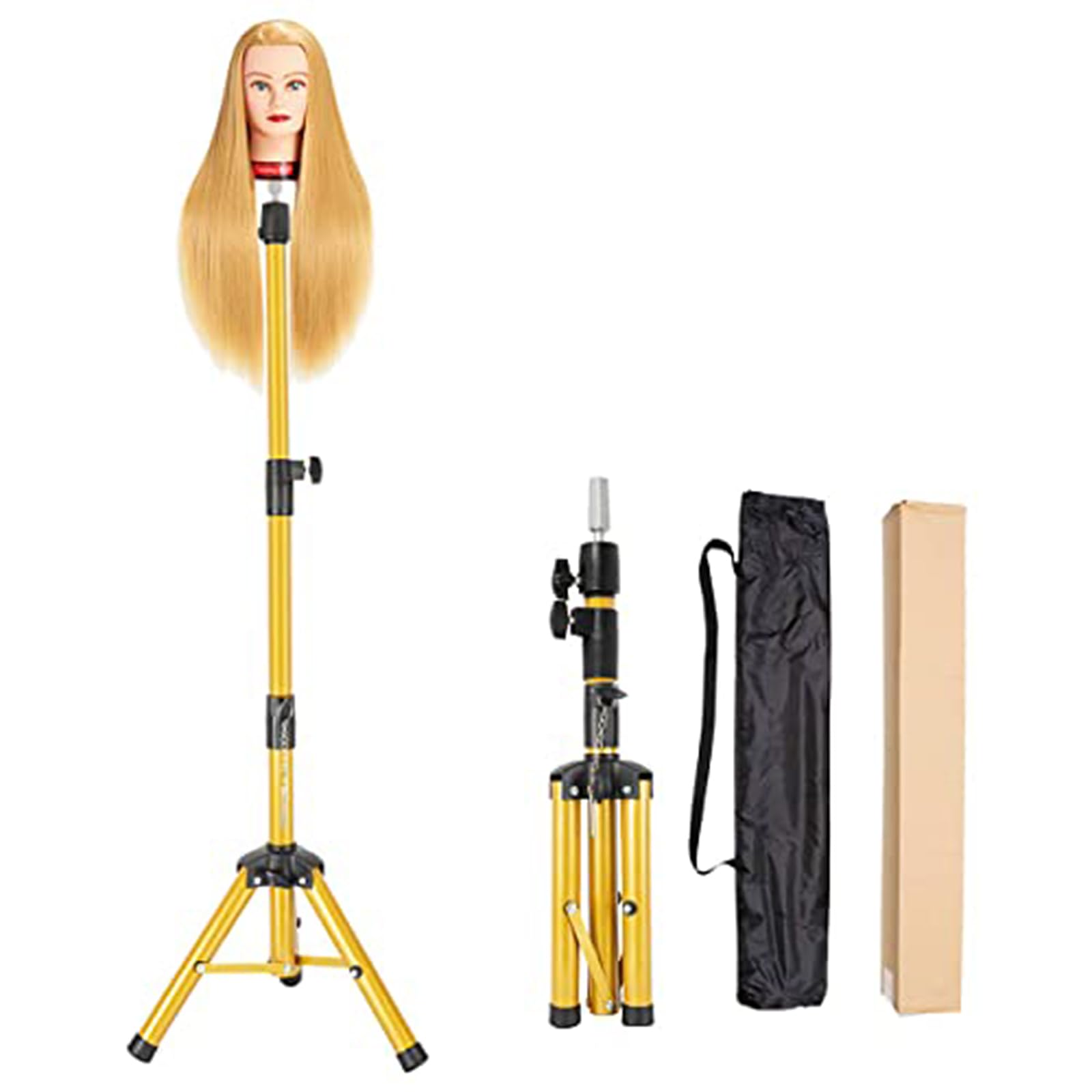 Heavy Duty Wig Stand Tripod - 55 Inch Mannequin Head Stand Wig Stand Tripod with Head Wig Head Stand with Mannequin Head Adjusta