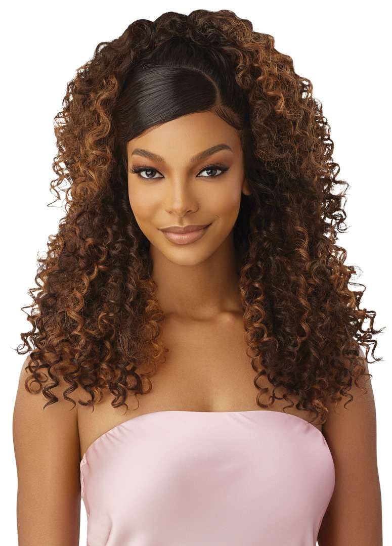 Outre Airtied 100% Fully Hand-Tied Wig - Human Hair Blend - Dominican Curly 22'' (1)