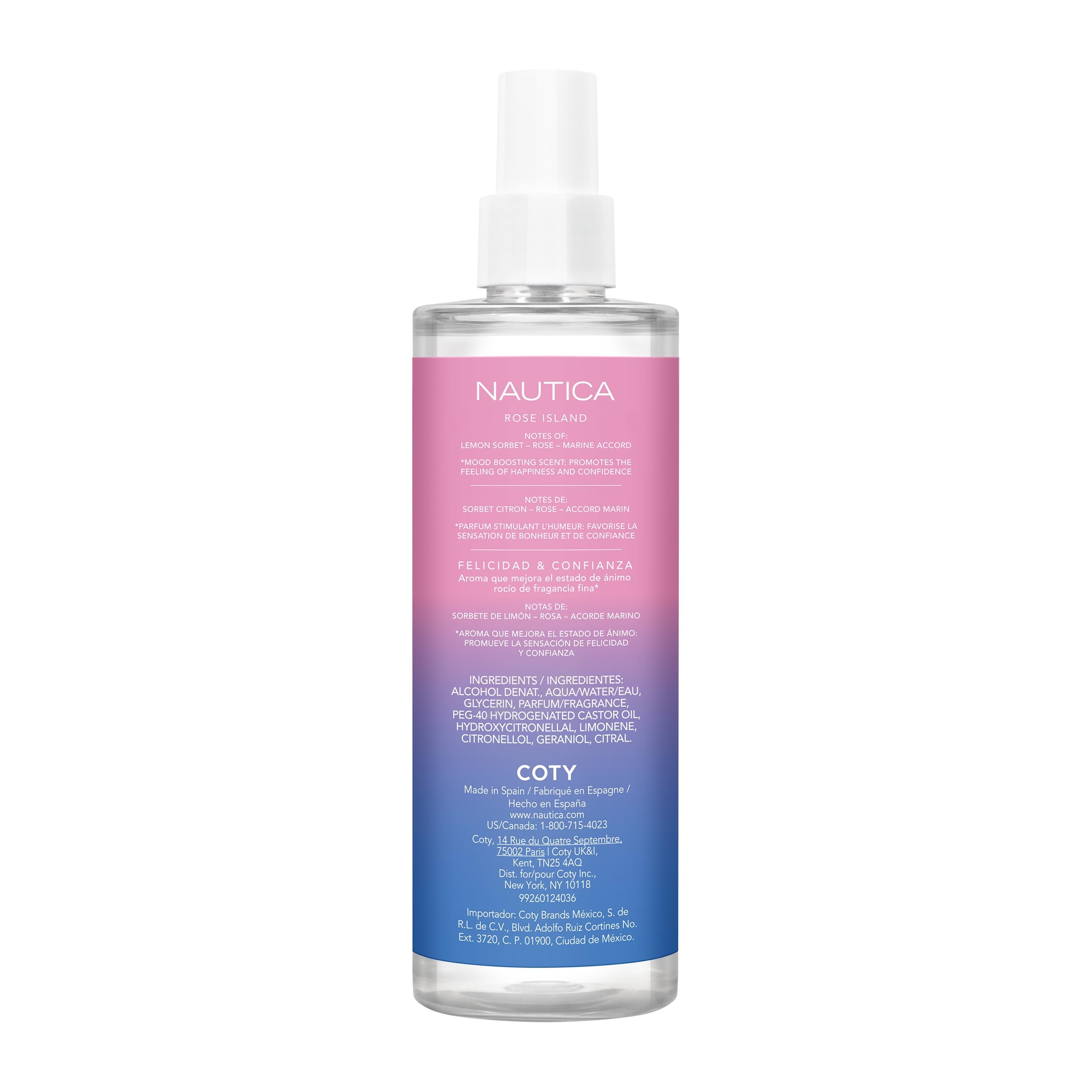 Nautica For Her Rose Island Body Mist, 8.4 Fl Oz (Pack Of 1), Notes Of Lemon, Rose, And Musk, Women'S Fragrance, Long Lasting, M