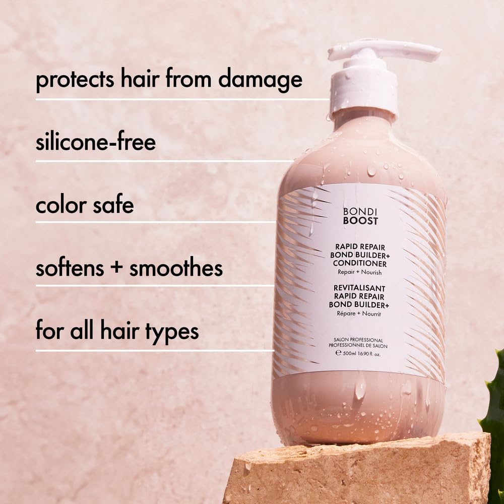 Bondiboost Rapid Repair Bond Builder + Conditioner For Damaged Hair [16.90 Fl Oz], Strengthen + Hydrate + Restores Hair Health W