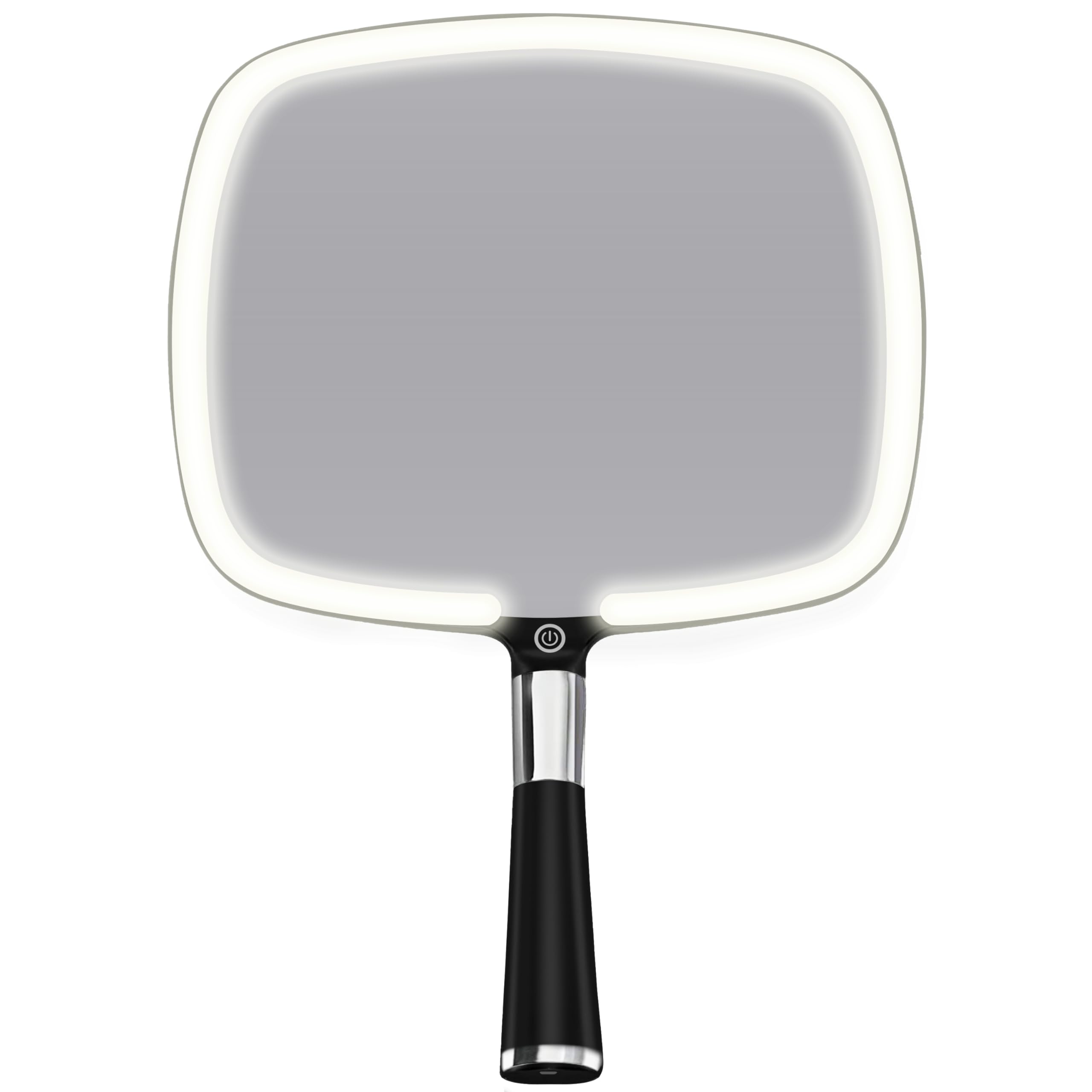 MIRRORVANA Lighted Travel Makeup Mirror - 2 in 1 Handheld & Tabletop LED Mirror with 3 Light Modes, Detachable Stand, and Comfy 