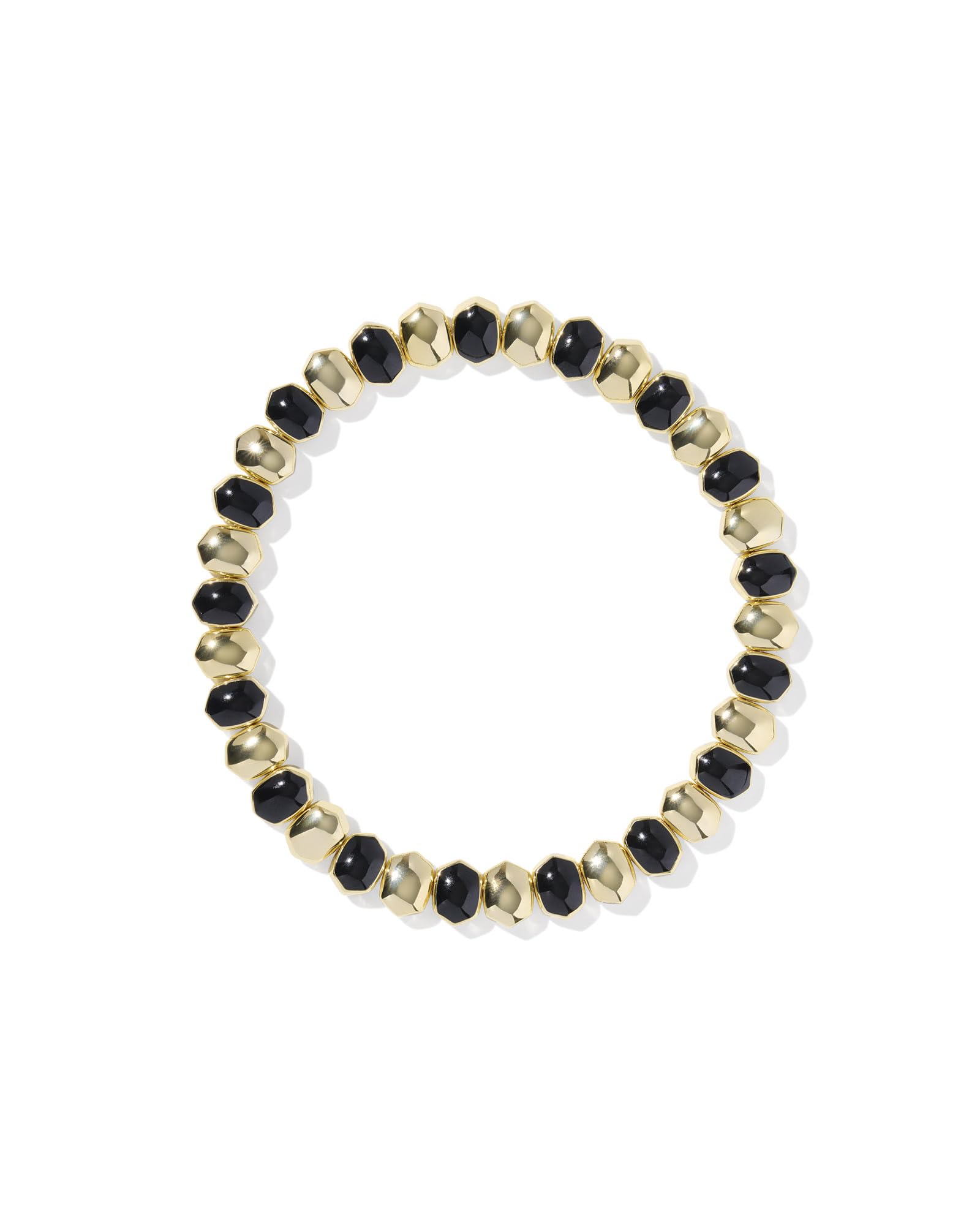 Kendra Scott Daphne Enamel Stretch Bracelet, 14K Gold-Plated Brass, Fashion Jewelry for Women, Black Enamel