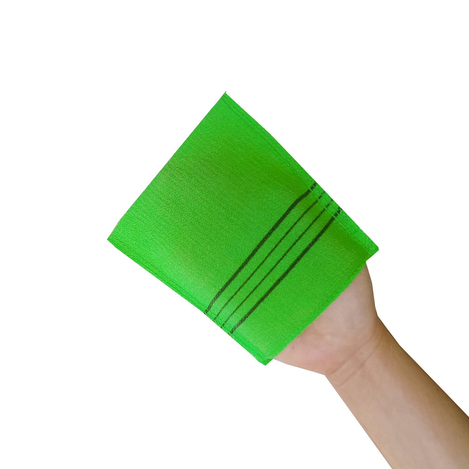 Nopigo Korean Exfoliating Body Scrubber For Shower 4P(Green2+Red2), Asian Exfoliating Bath Washcloth For Dead Skin, Bath Sponge