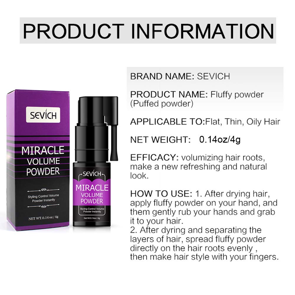 Sevich Volumizing Fluffy Hair Powder - Mattifying Matte Root Lifting Powders Hair Styling Products With Adjustable Spray 0.14Oz/