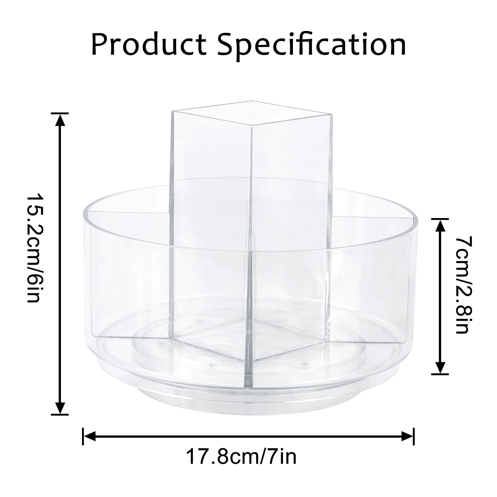 360 Rotating Makeup Organizer Clear Lazy Susan Organizer For Vanity, Cosmetic Display Cases For Bathroom Countertop, Makeup Stor