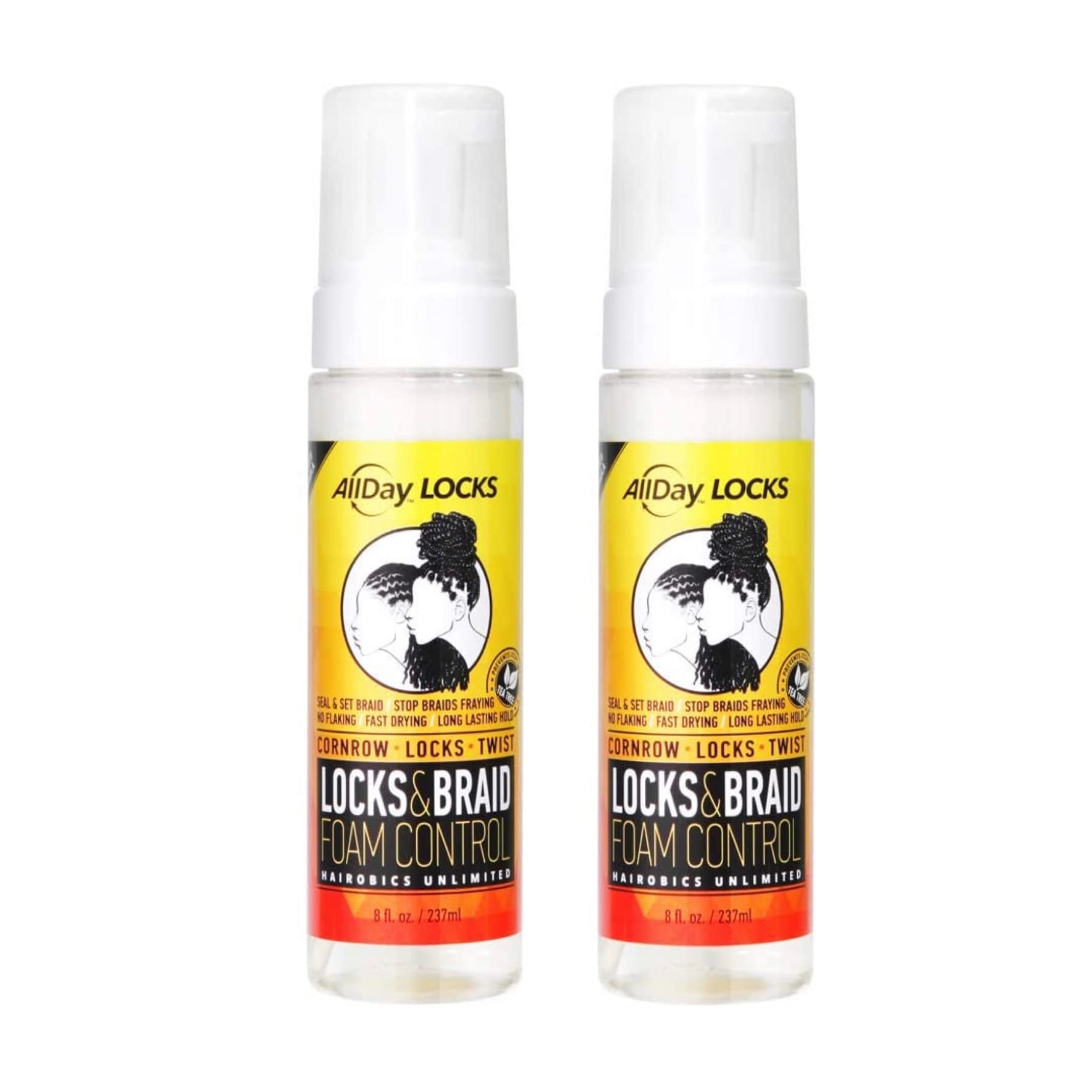 AllDay Locks Braid Foam | Long Lasting Mousse for Style & Shine | No Frizz or Fraying | Moisturizes & Seals Braids, Locks, Twist