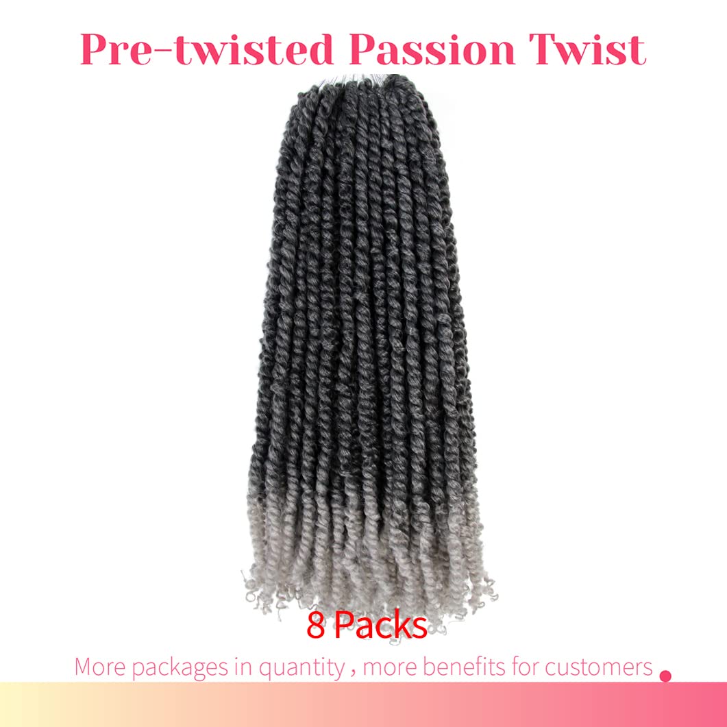 The Bohobabe Long Pre-Twisted Passion Twist Crochet Hair 18 Inch Pre-Looped Long Crochet Passion Twist Braiding Hair 8 Packs Sof