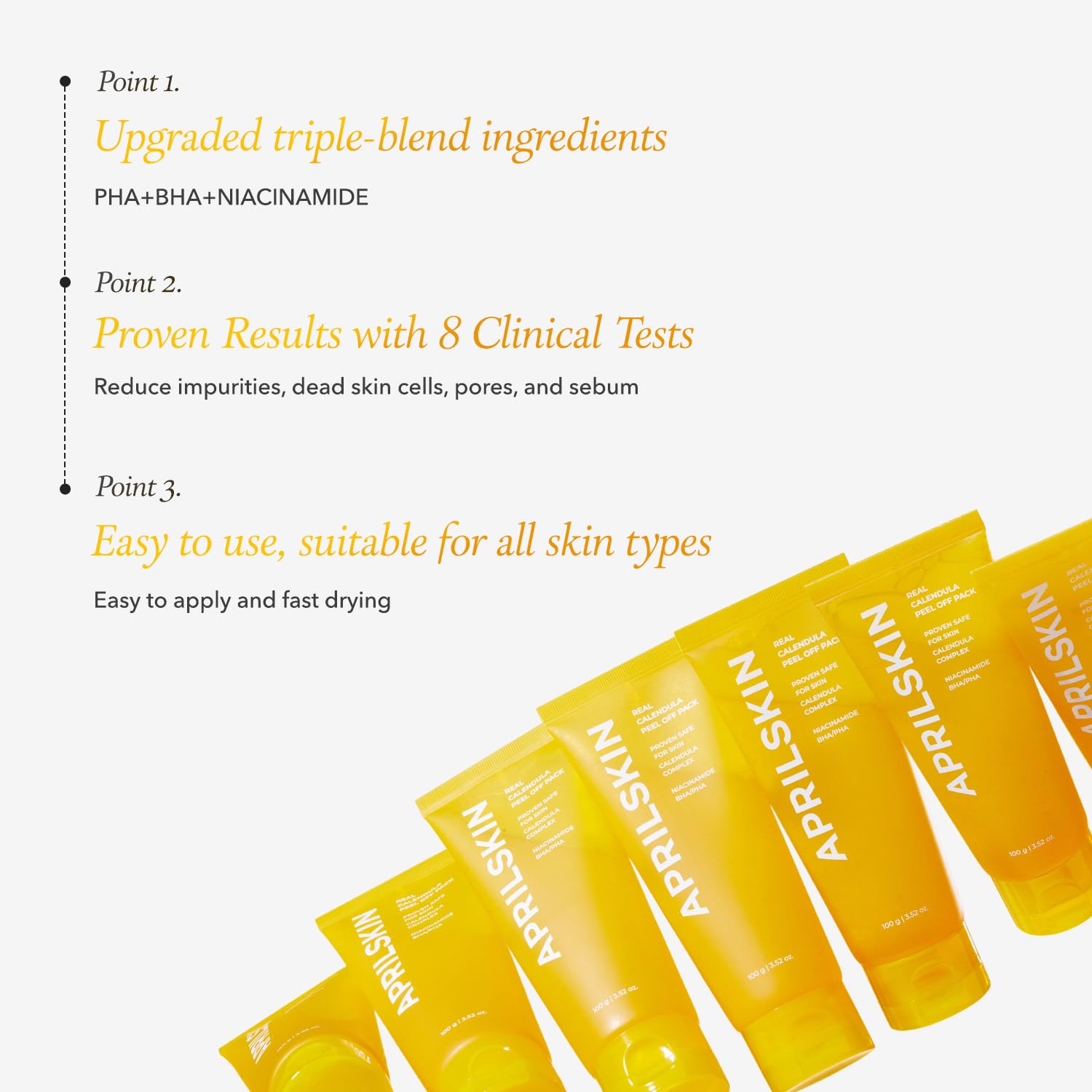 Aprilskin Calendula Peel Off Pore Minimizing Facial Mask | Vegan | Blackhead Remover, Exfoliating, Deep Cleansing | Pha Bha | Ko