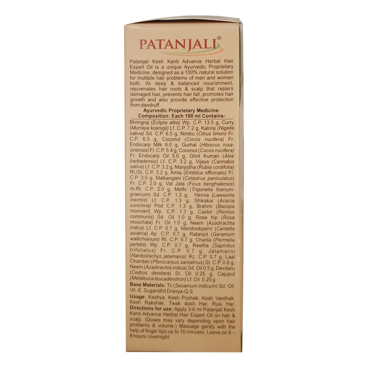 Patanjali Kesh Kanti Herbal Hair Expert Oil - 100Ml