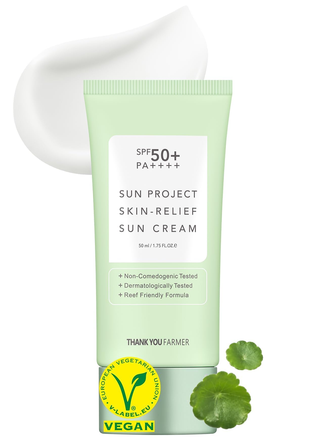Thankyou Farmer Sun Project Skin Relief Sun Cream Spf50+ Pa++++ 175 Fl Oz - Centella Asiatica Extracts For Soothing, Reef Safe S