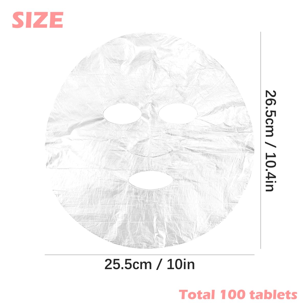 UPIQNG 100Pcs Face Mask Sheet Plastic Disposable Facial Mask Evaporation Prevent Moisturizing Facial Mask Sheet Transparent Face