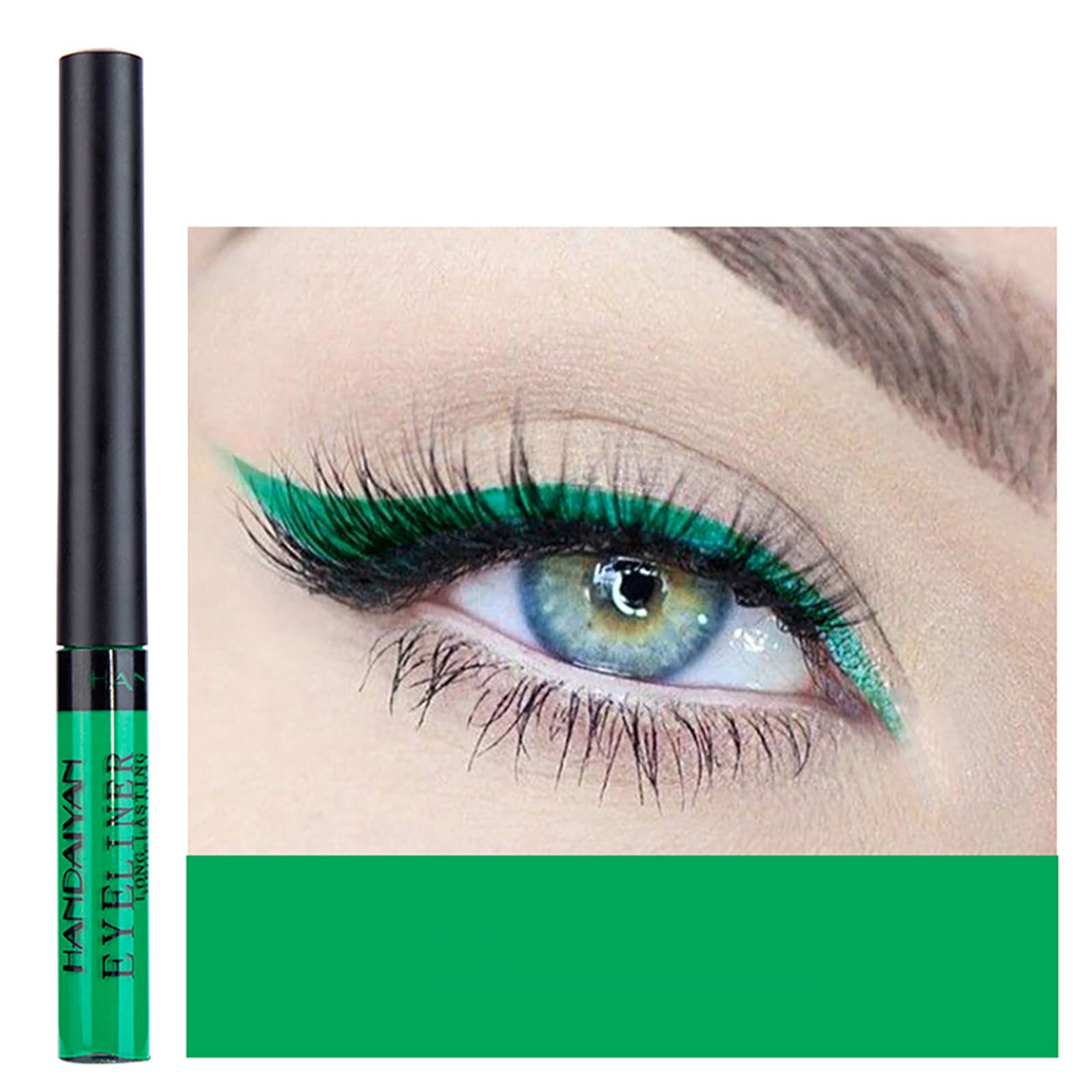 Dekrion Liquid Eyeliner, Matte Colored Eyeliners, Green Eyeliner, White Black Red Brown Green Purple Waterproof High-Pigmented C