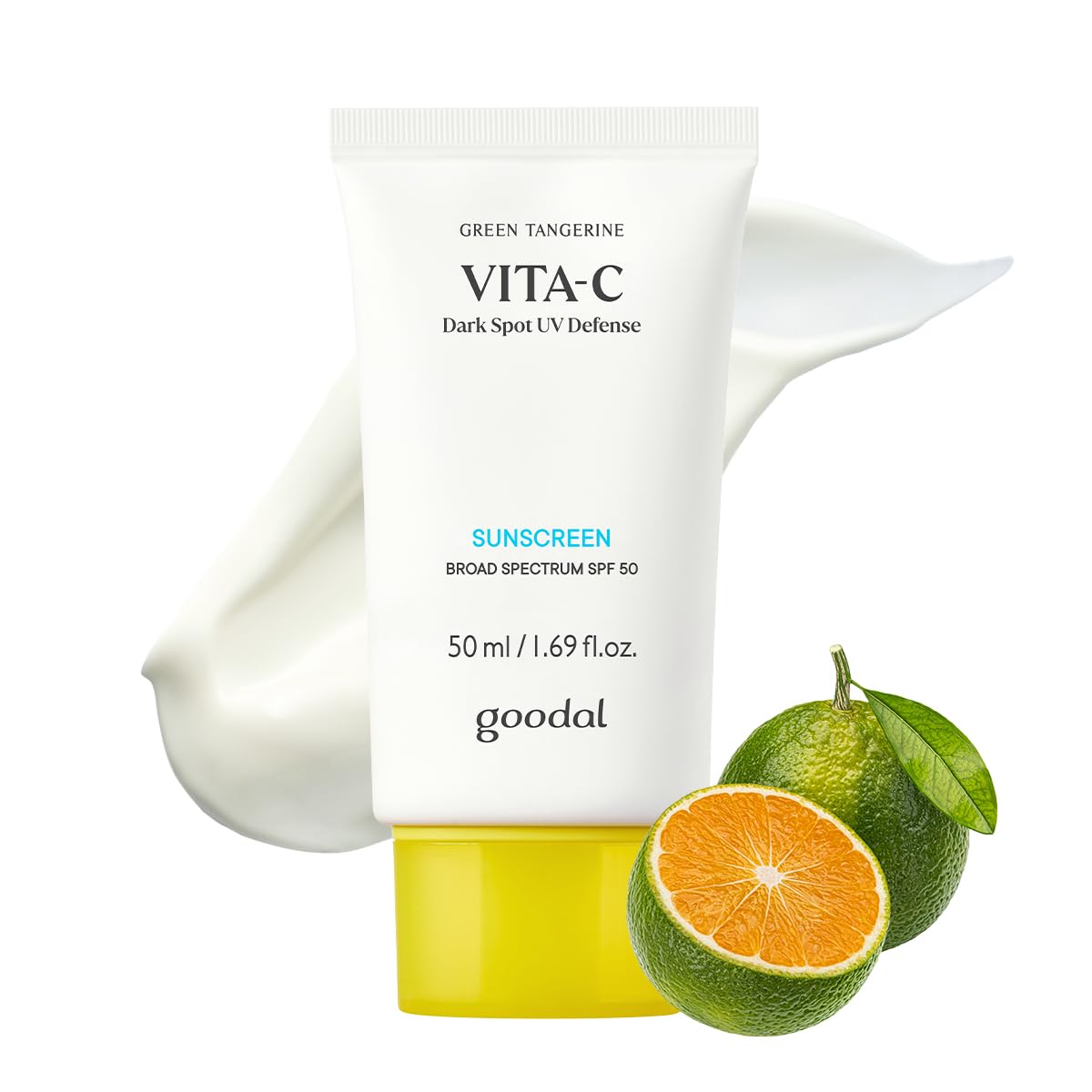 Goodal Green Tangerine Vita-C Dark Spot UV Defense Sunscreen SPF 50, Daily Skin Care Korean Sunscreen for Face, Broad spectrum, 