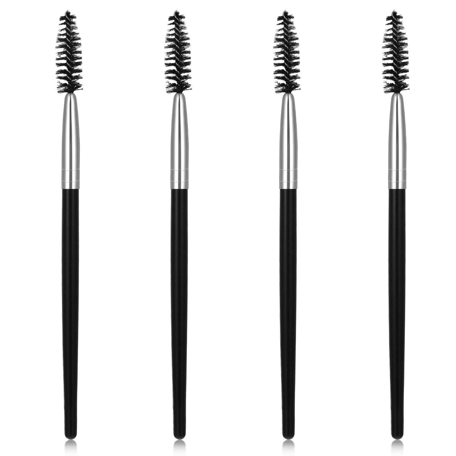 4 Pack Eyebrow Brush Makeup Lash Spoolies Set Reusable Mascara Brush Eyelash Brushes Wands Black Portable Eye Brushes for Eyelas