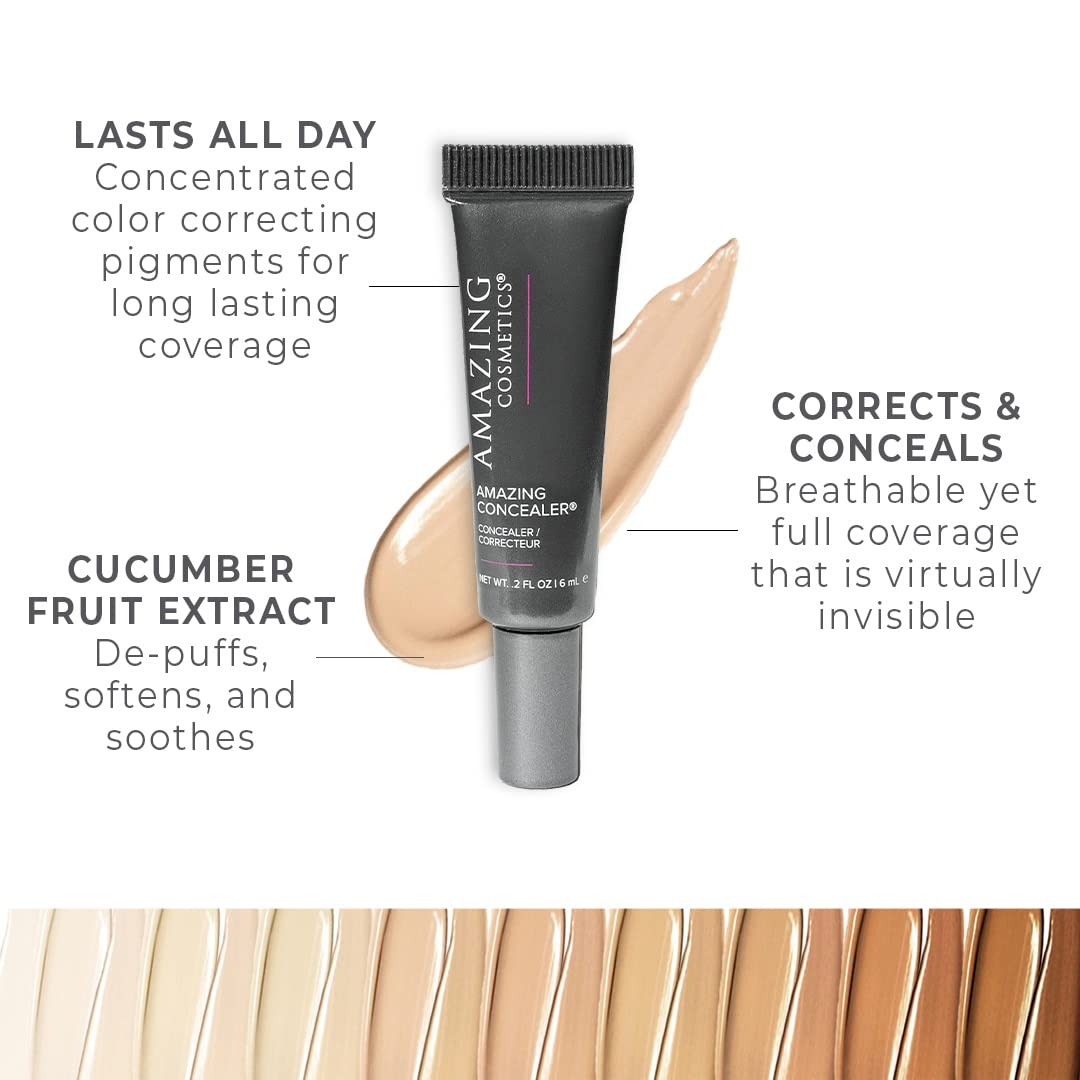 Amazingcosmetics Amazing Concealer, Multipurpose Full Coverage Concealer, 0.2 Oz, Medium Beige