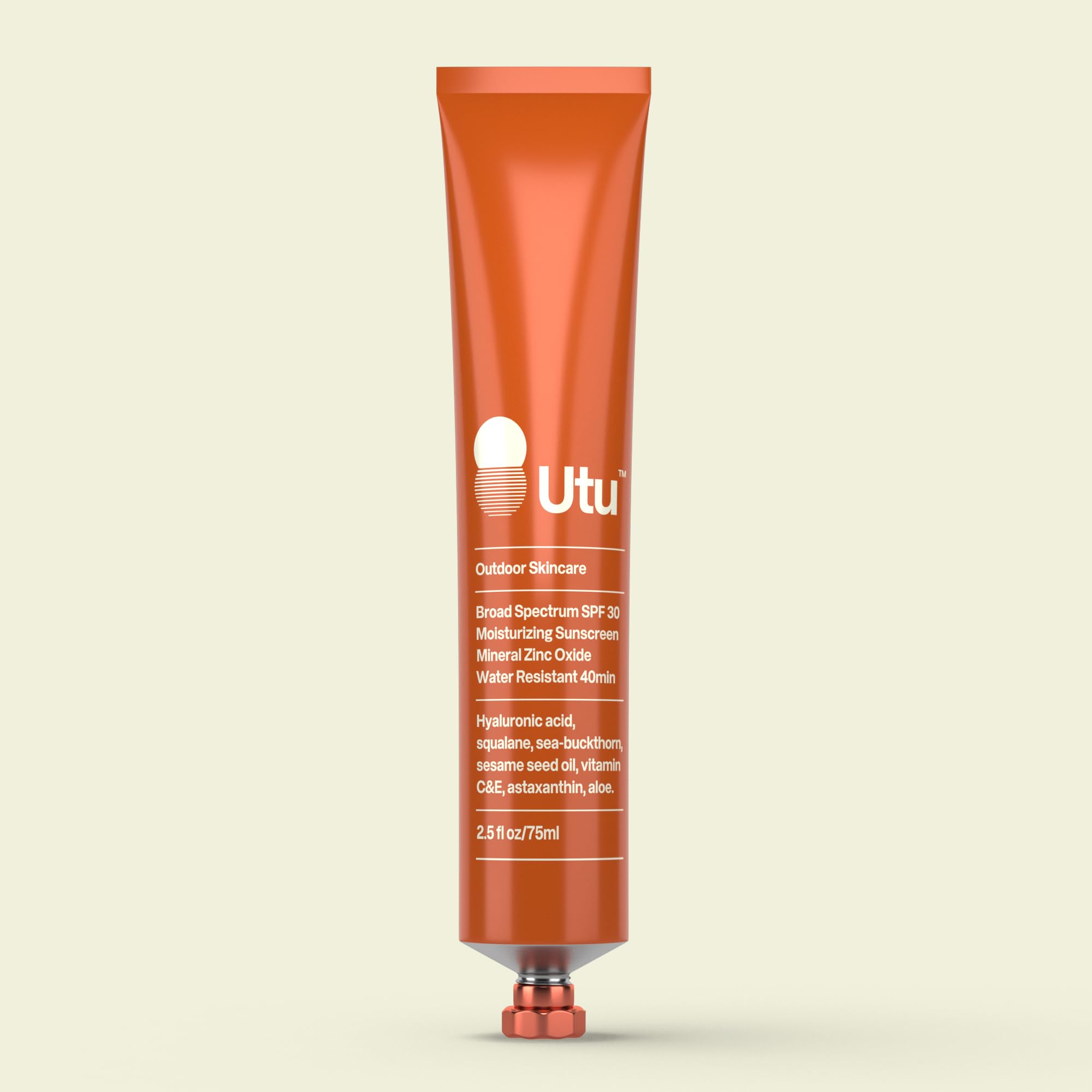 UTU - SPF30 Daily Moisturizer Mineral Sunscreen | Hyaluronic Acid, Squalane, Vitamin C+E | Clean, Reef Safe, Cruelty Free, Broad