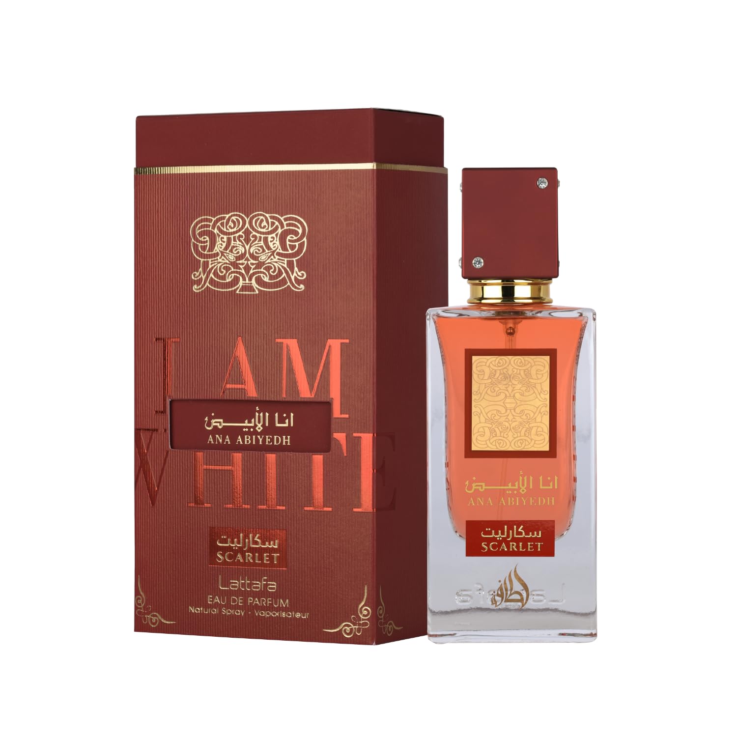 Lattafa Ana Abiyedh Scarlet - Fruity, Floral, Spicy, Sweet - Eau de Parfum Spray Long-Lasting Fragrance for Unisex, 2.0 Ounce / 