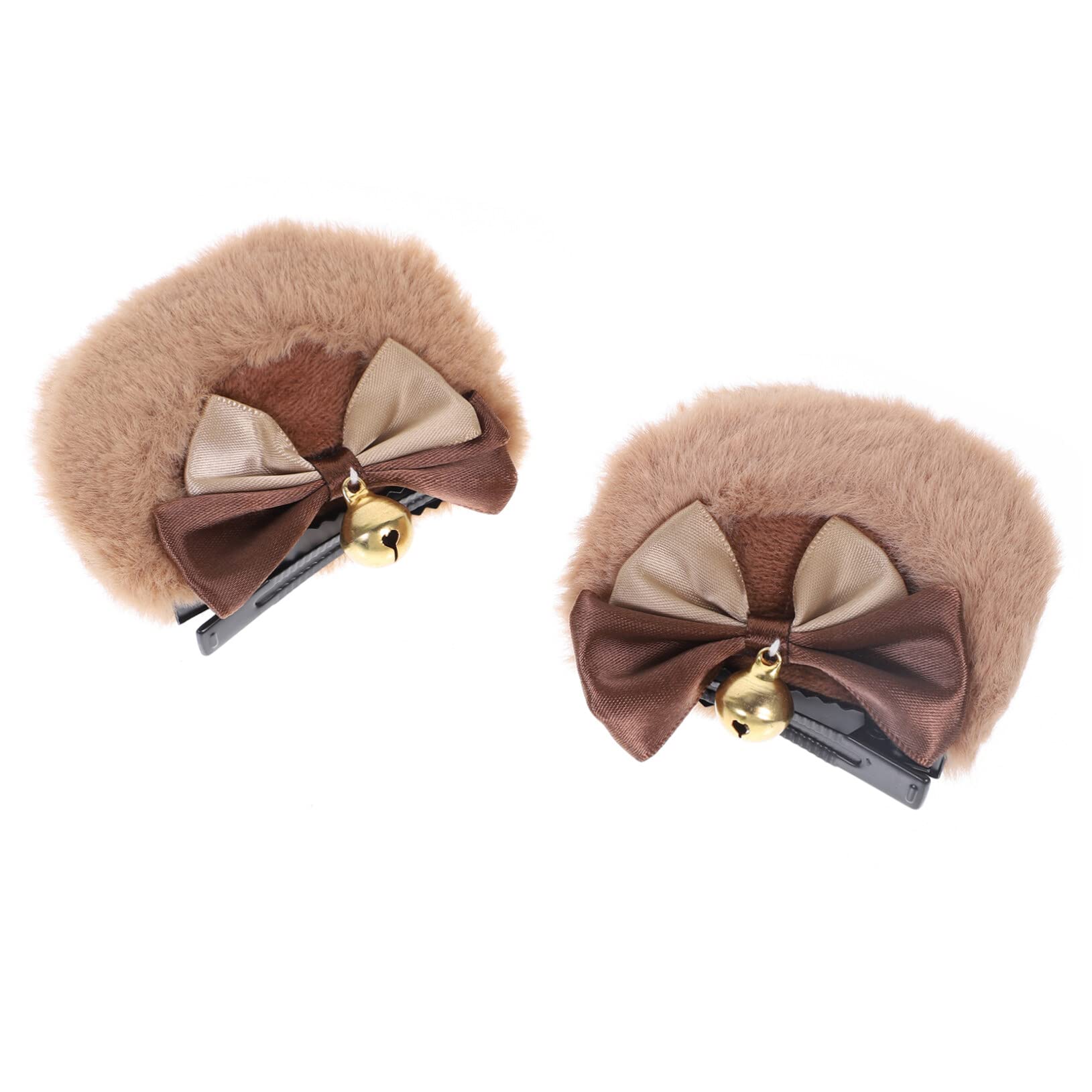 Mobestech Hair Clip, 1 Pair Bear Ear Hair Clips, Hair Clips for Women, Halloween Ear Clips, Girl Hair Accessories, Flannel, Poly