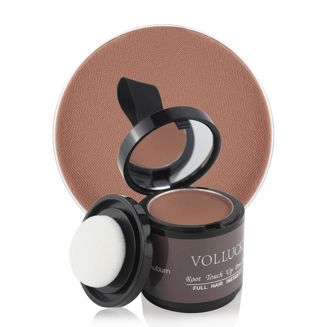 Volluck Root Touch Up Hair Powder For Women And Men, Root Concealer For Hair, Bald Spots And Eyebrows, 0.35 Ounce, Auburn