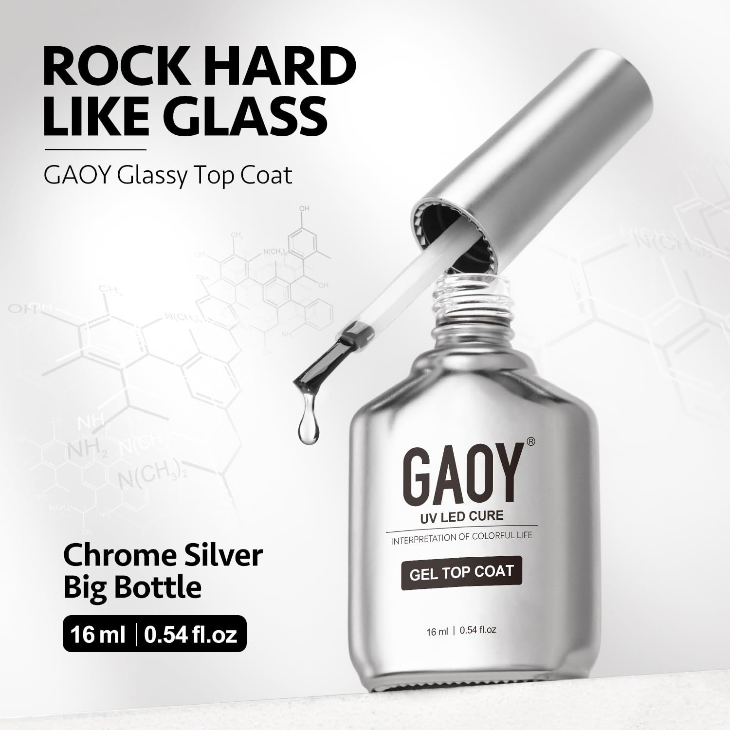 Gaoy 2 Pcs 16Ml No Wipe Gel Top Coat, Glassy Clear Gel Top Coat, High Gloss Finish For Uv Light Cure Gel Nail Polish