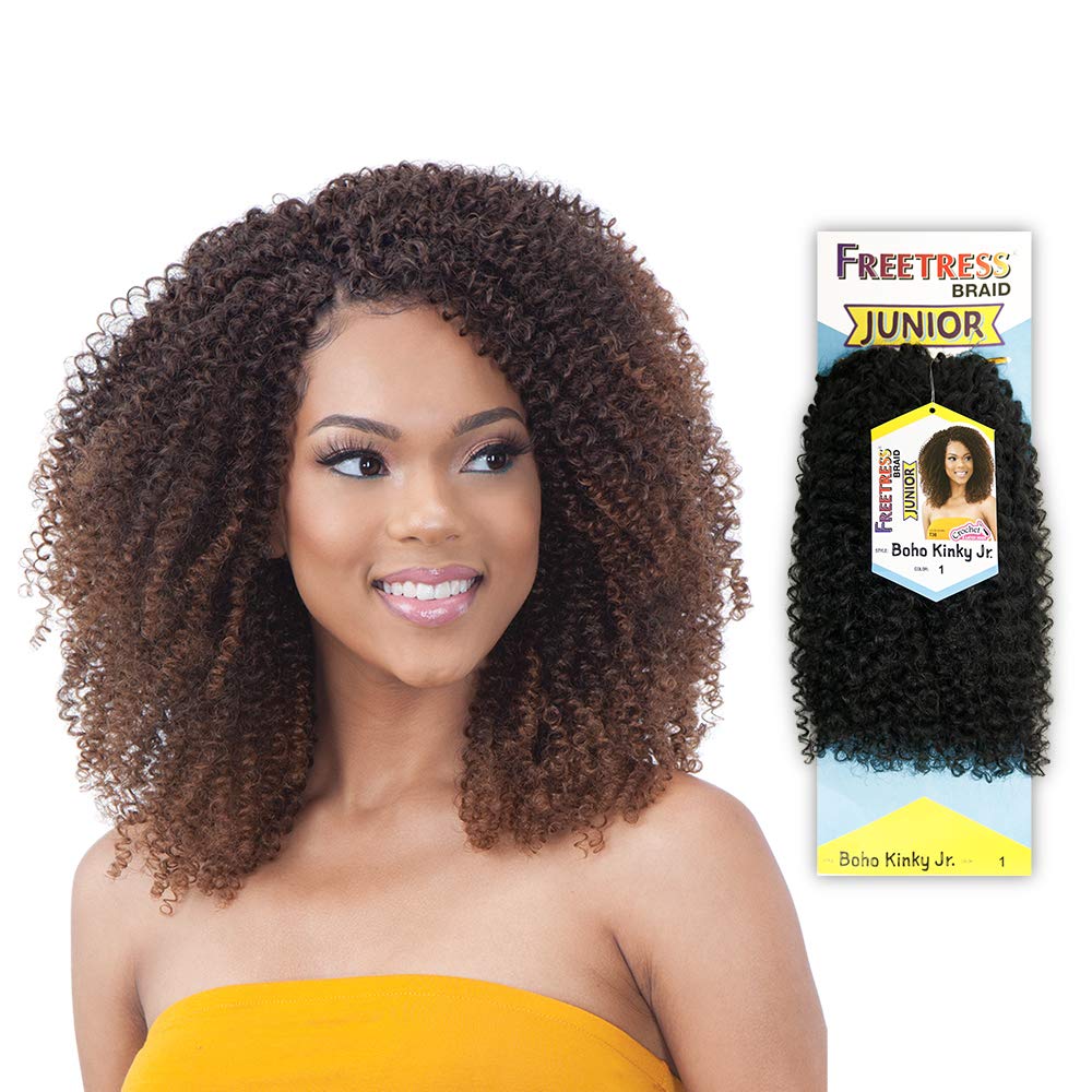 FreeTress Crochet Braids Boho Kinky Jr (5-PACK, 1B)
