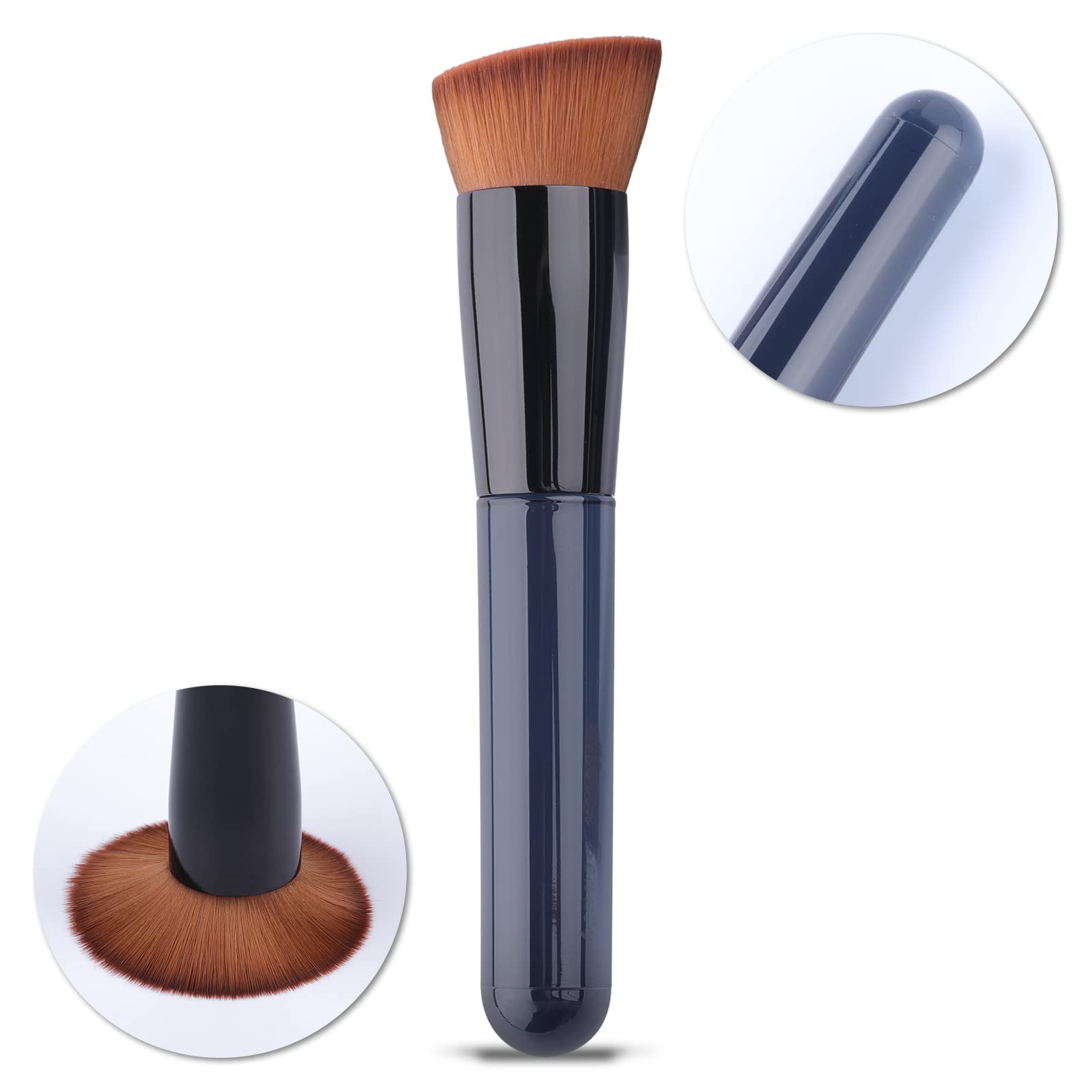 Foundation Brush, Flat Top Kabuki Foundation Brush for Liquid Makeup, Cream, Powder, Travel Size Face Foundation Blending Makeup