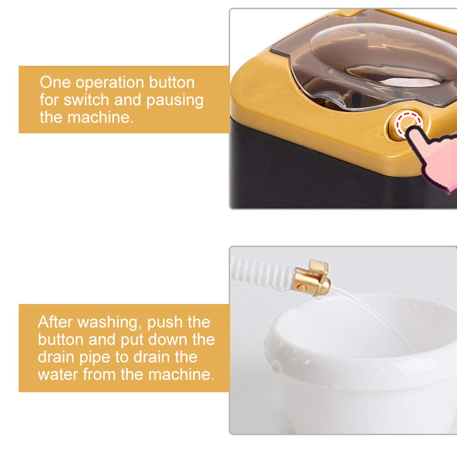 Yuyte Electric Mini Quick Dry Cleaning Washer - Toy Washing Machine Cleanser, Cosmetic Tool Kids Gift (01)