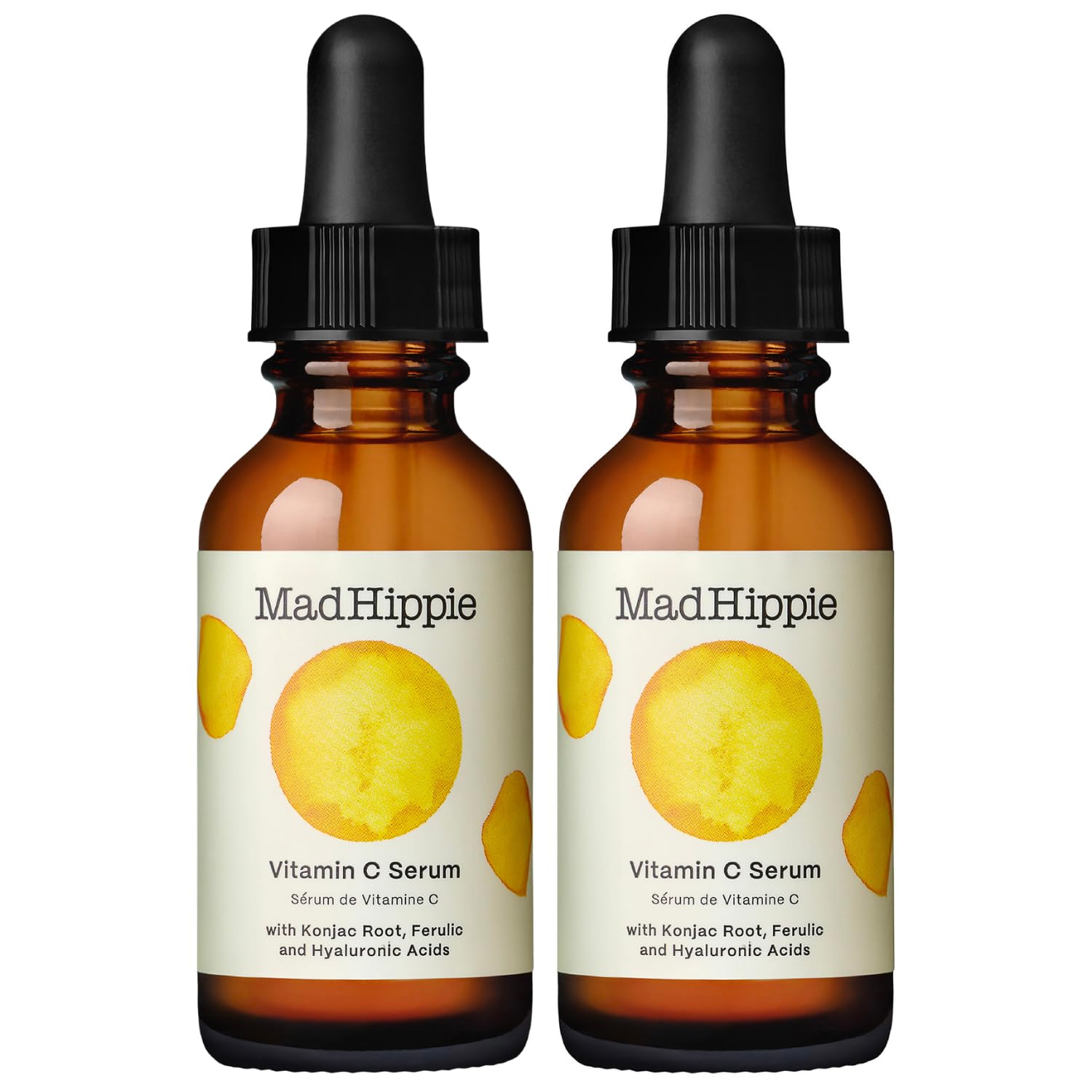 Mad Hippie Vitamin C Serum 2-Pack - Brightening Serum with Hyaluronic Acid, Ferulic Acid, Vitamin E, 1.02 Oz Ea
