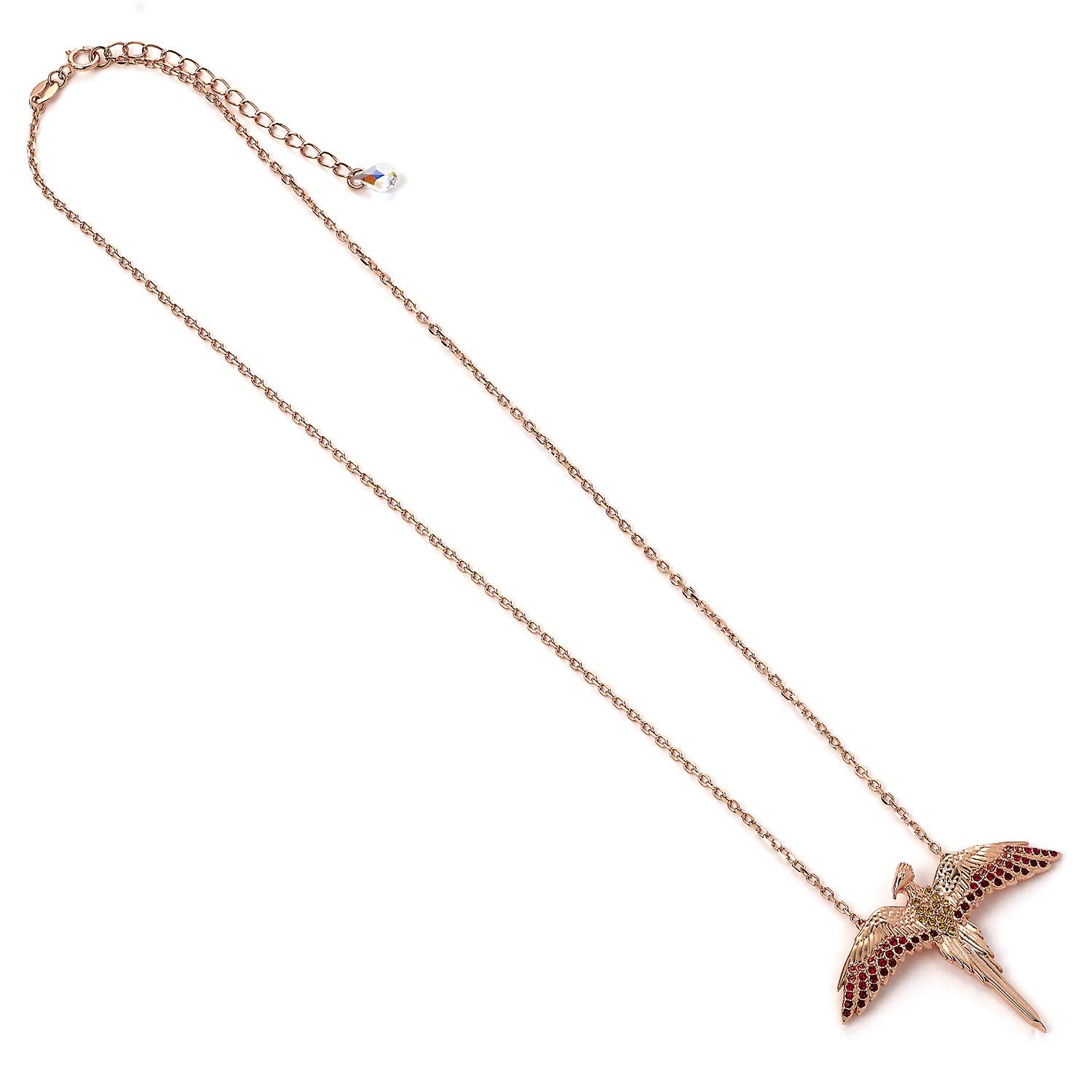 Rose Gold Plated Sterling Silver Fawkes Necklace with Crystals