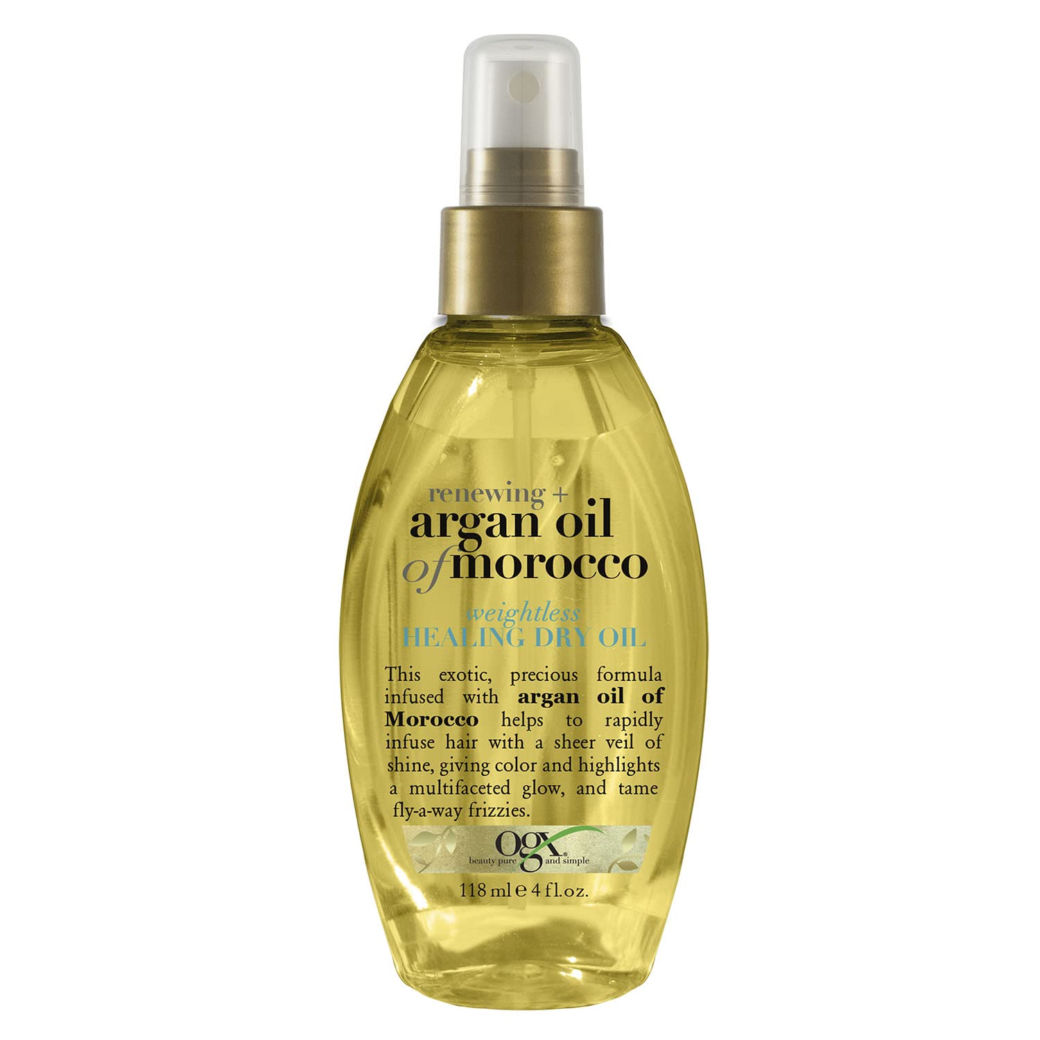 OGX Renewing + Argan Oil of Morocco Weightless Healing Dry Oil Spray, Lightweight Hair Oil Mist for Split Ends, Frizzy Hair and