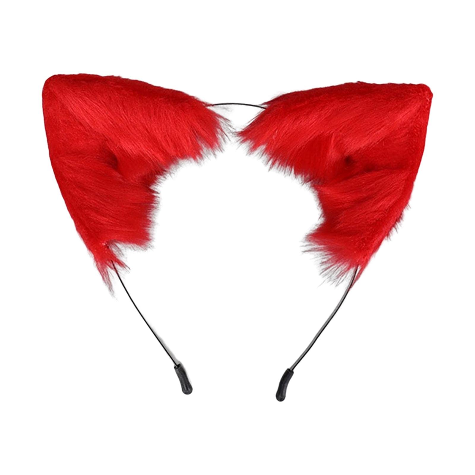 ATORSE?Animal Ears Headband Funny Adults Headwear for Birthday Performance Carnival Red
