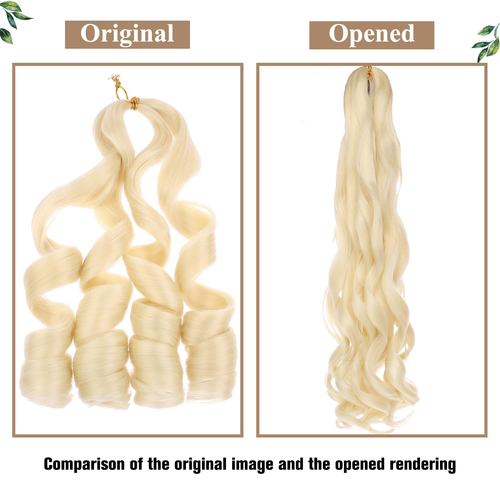 COOKOO 9 PCS Pre Stretched French Curl Braiding Hair Blonde 22 Inch Loose Wave Braiding Hair for Box Braids Spanish Curly Braidi