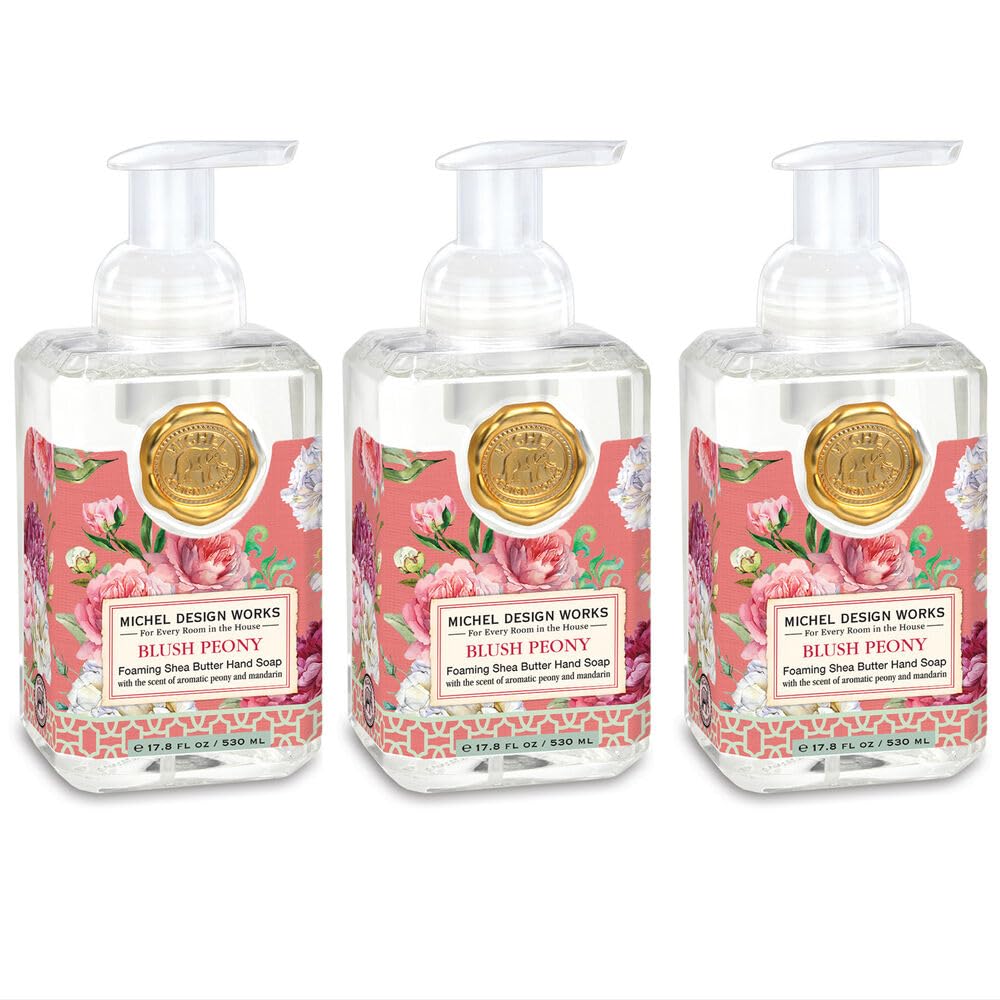 Michel Design Works Foaming Hand Soap, 17.8-Fluid Ounce, Blush Peony 3-PACK