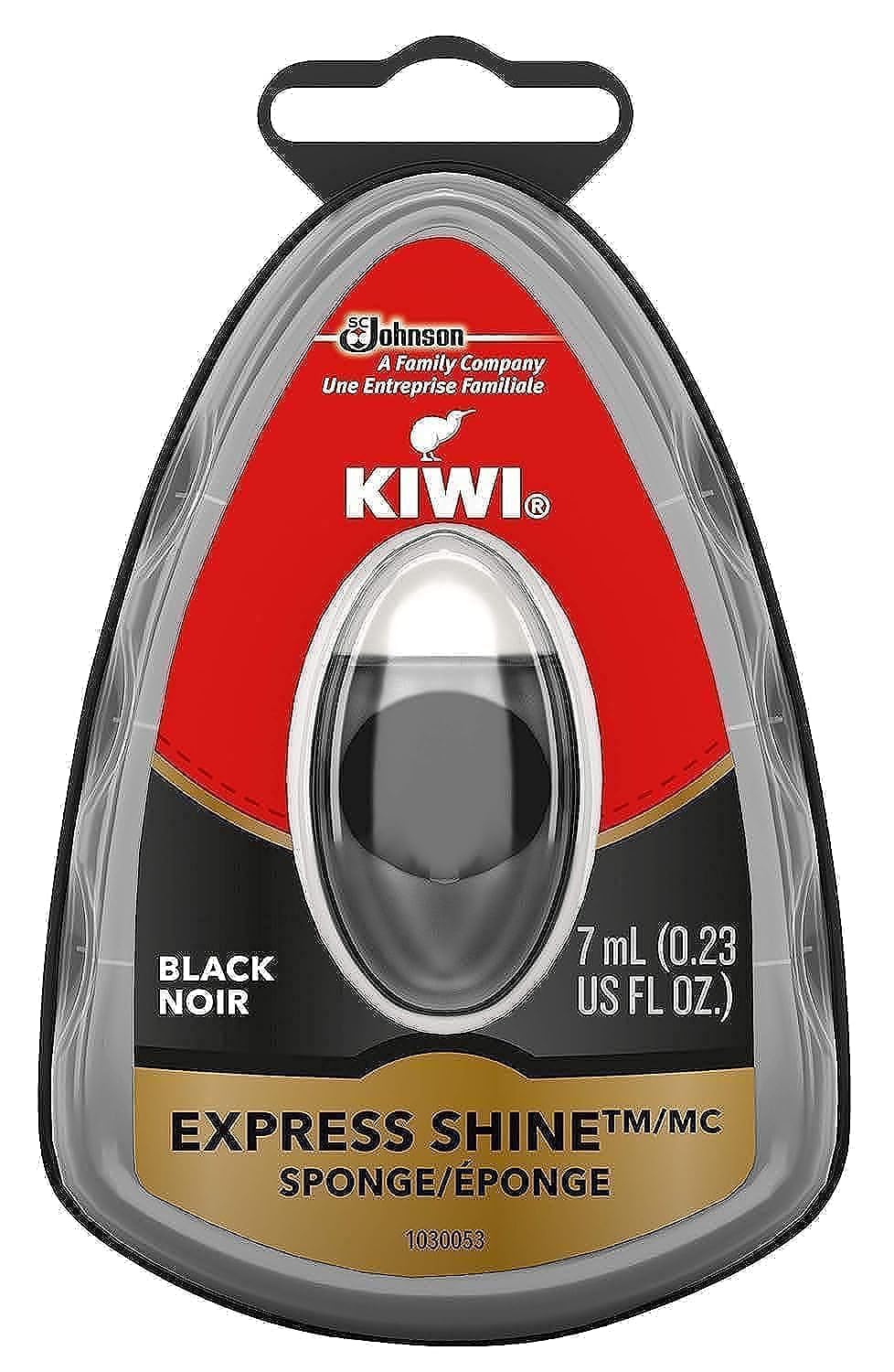 KIWI Express Shoe Shine Sponge | Leather Care for Shoes, Boots, Furniture, Jacket, Briefcase and More | Black, 0.23 Fl Oz (Pack 