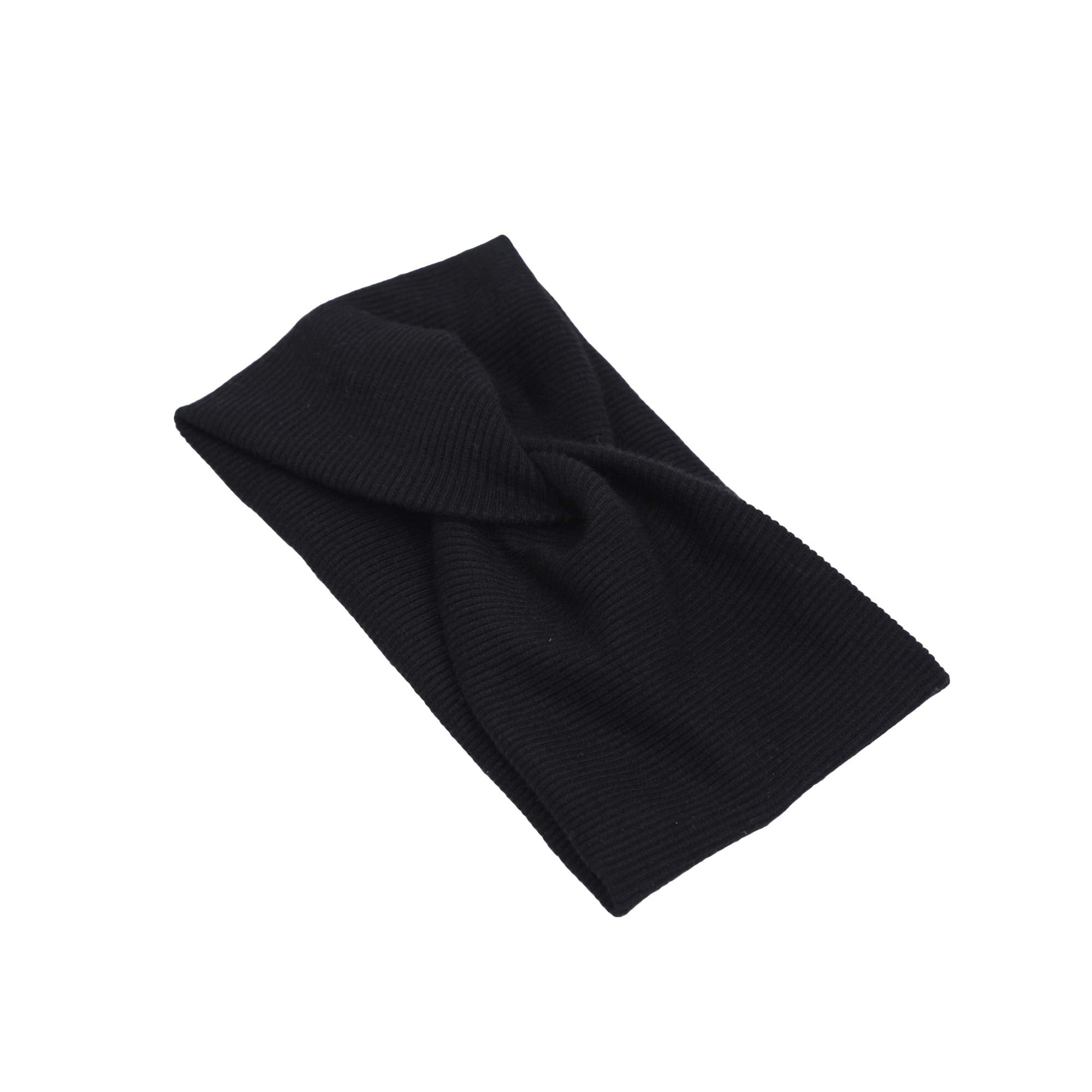Bismaadh  WomenS/GirlS Turban Bows Wide Elastic Headbands/Head Wraps Knotted (Black)