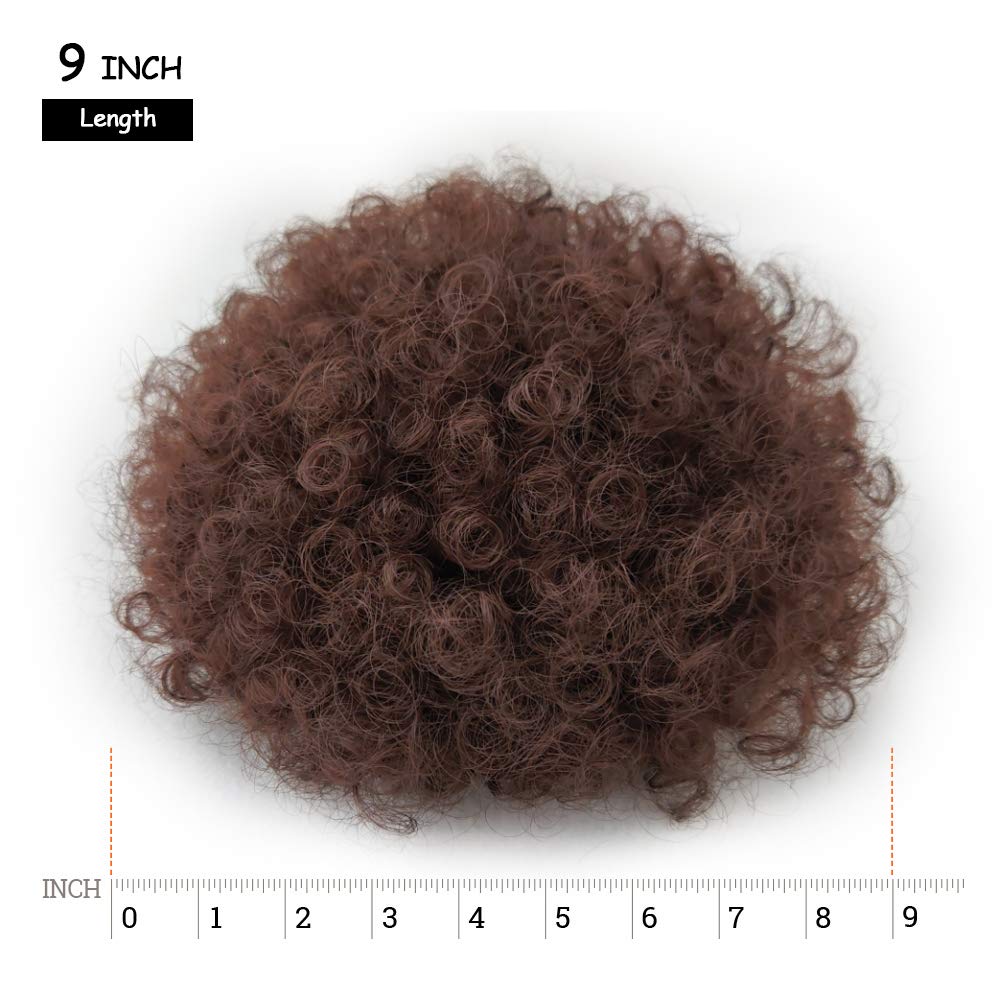 Afro Puff Drawstring Ponytail Kinky Curly Pony tails Hair Synthetic Bun Extensions Hairpieces Updo Hair With Two Clips for Women