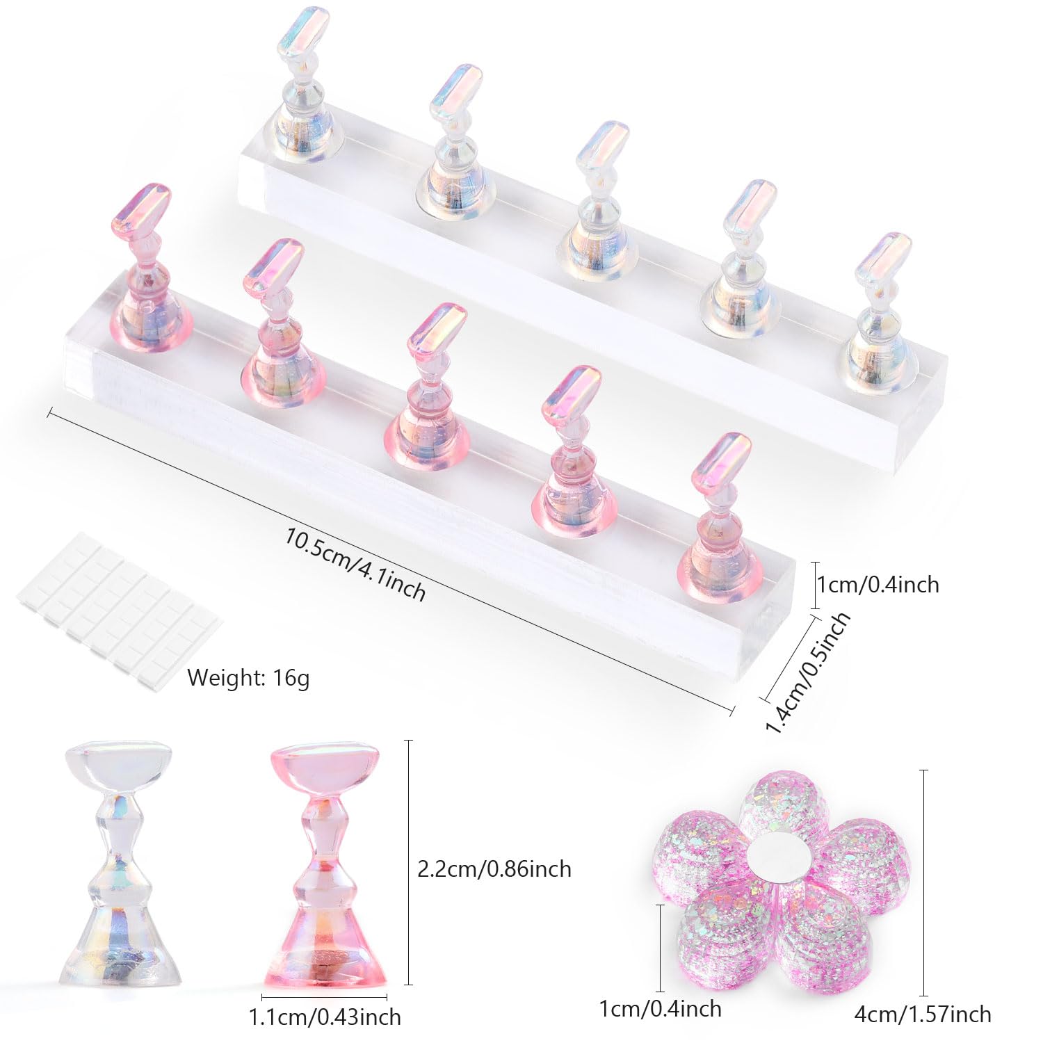 Etercycle Nail Stand Acrylic Nail Art Display Stand Practice Nail Holder For Painting Nails Magnetic Practice Stands With Reusab