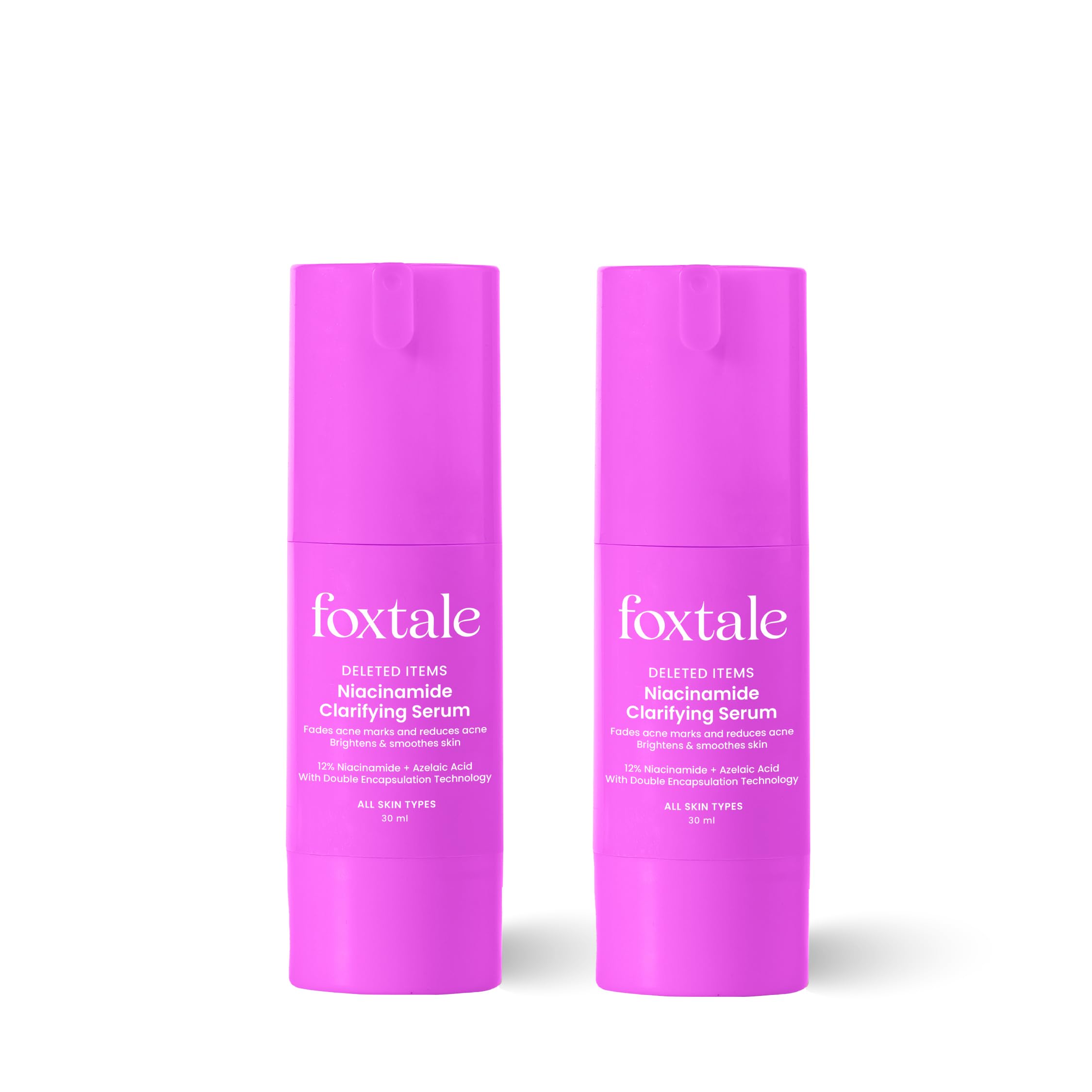 Foxtale - (Pack Of 2) 12% Niacinamide Face Serum With Azelaic Acid For Oil Control & Brightening | Reduces Acne, Blemishes & Acn