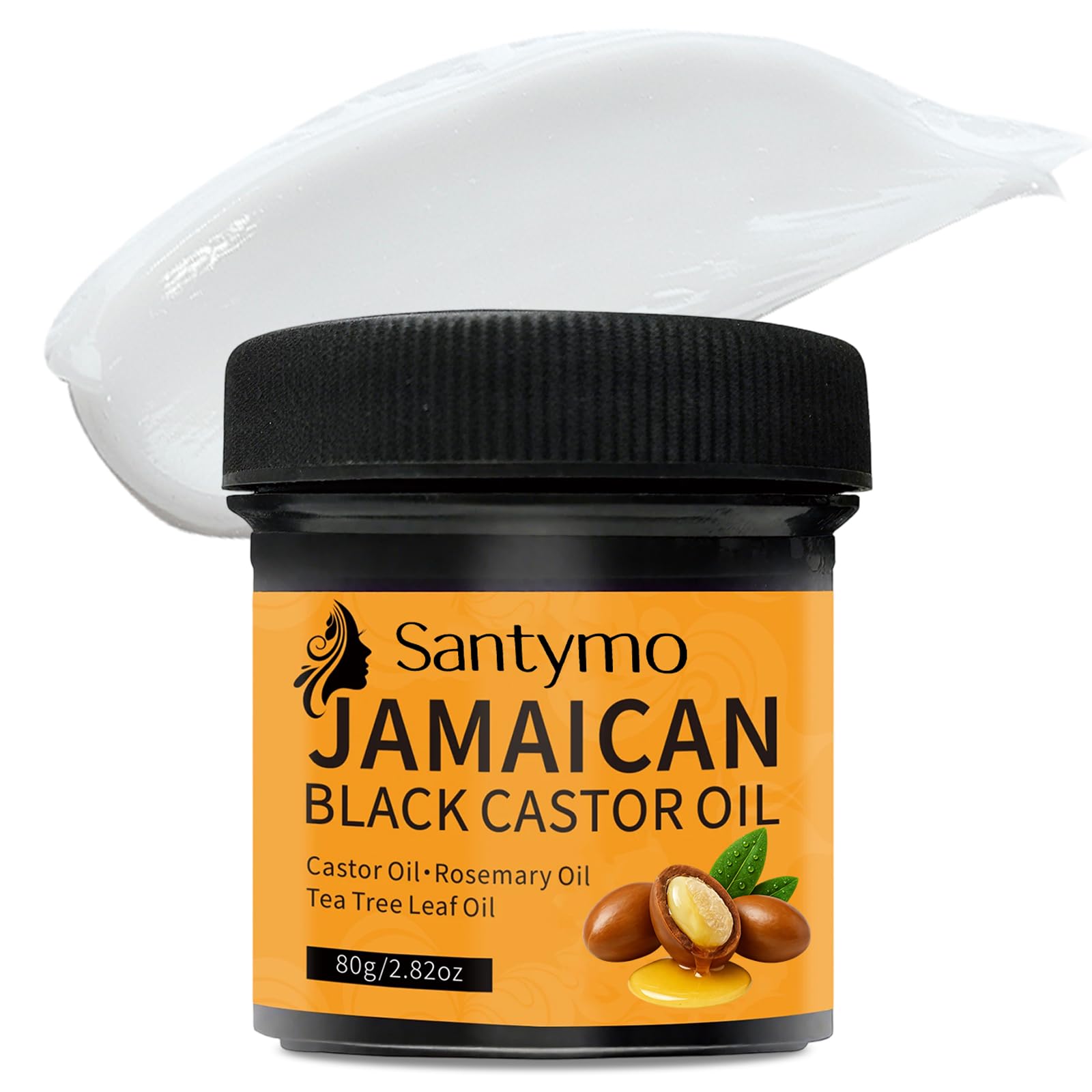 Santymo Jamaican Black Castor Oil Hair Scalp, Shea Butter Tea Tree Oil, Treatment Nourishing Oil for Dry Hair Sensitive Scalp, F