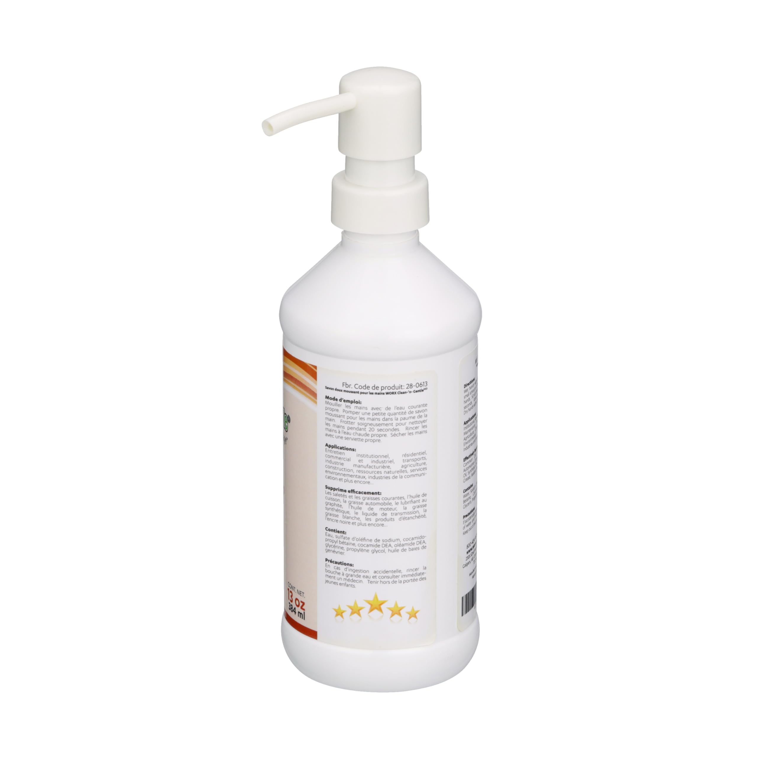 Worx Clean-'n'-Gentle Foam Hand Soap 13 oz. (384 ml) Rich Lather, Silky Smooth, Light Juniper Berry Fragrance