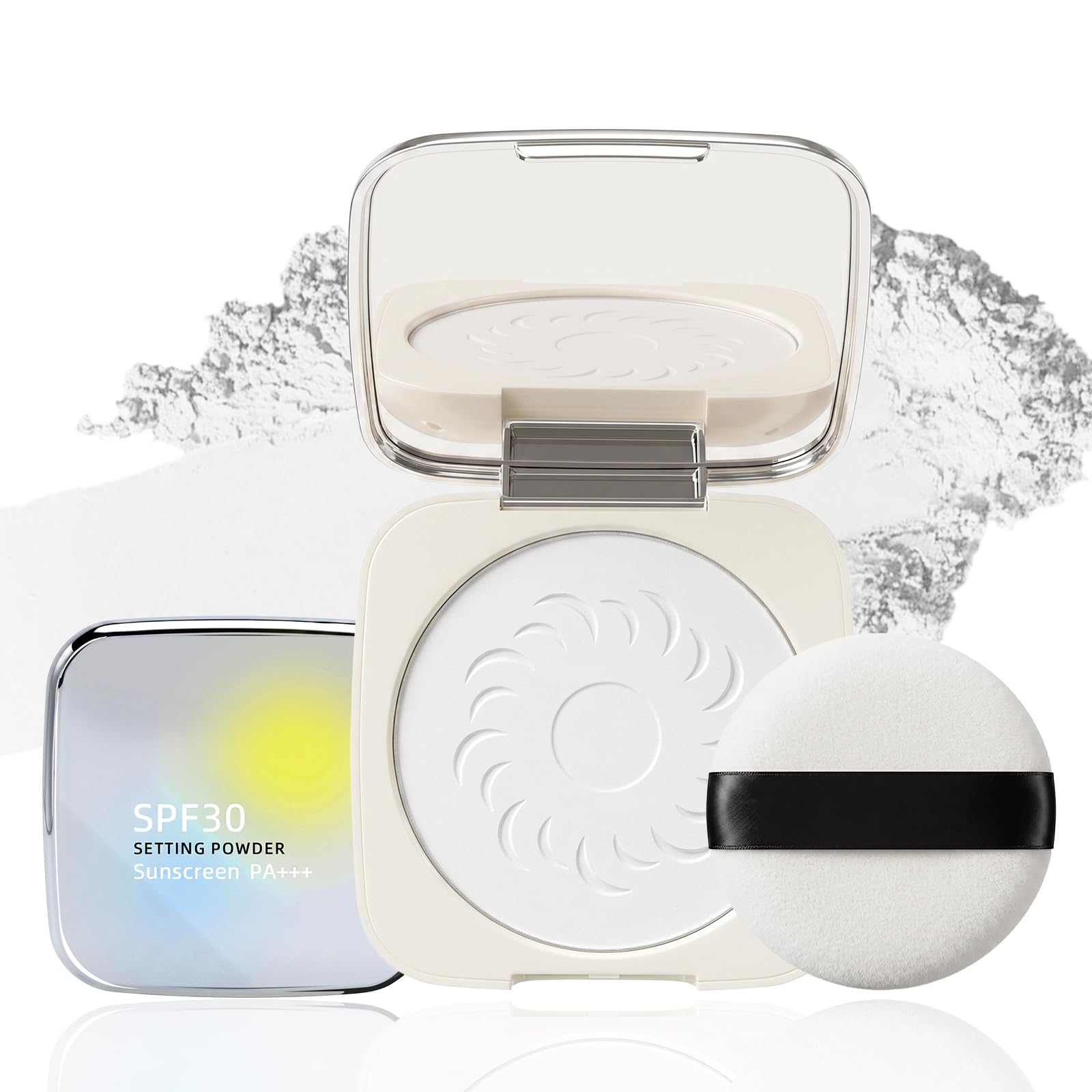 SPF30 Sunscreen White Setting Powder Goth Makeup Face spf Powder Compact