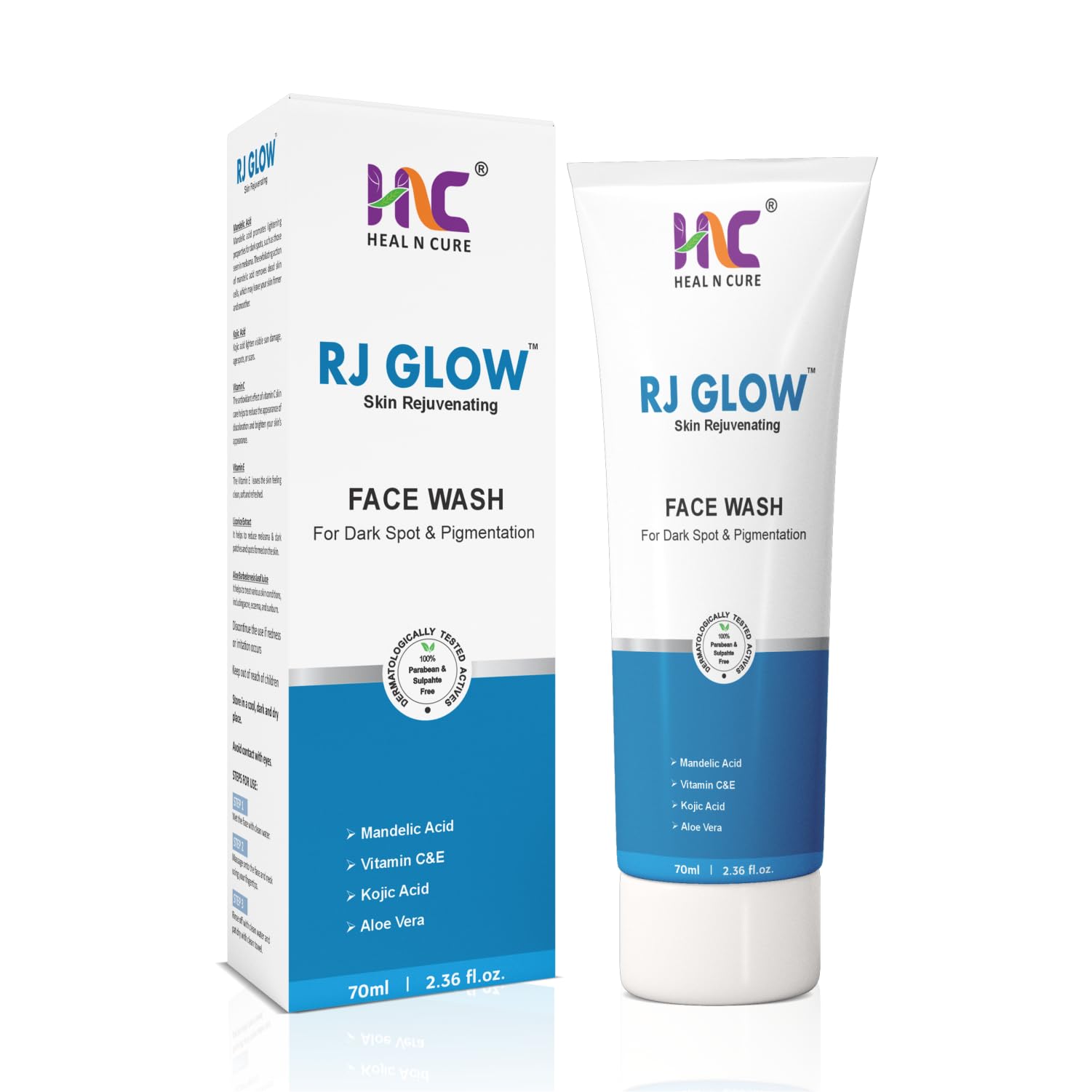 Rj Glow Facewash With Mandelic Acid & Kojic Acid | Treat Melasma & Pigmentation, GlowGenerator, Improving Skin Tone For Men & W
